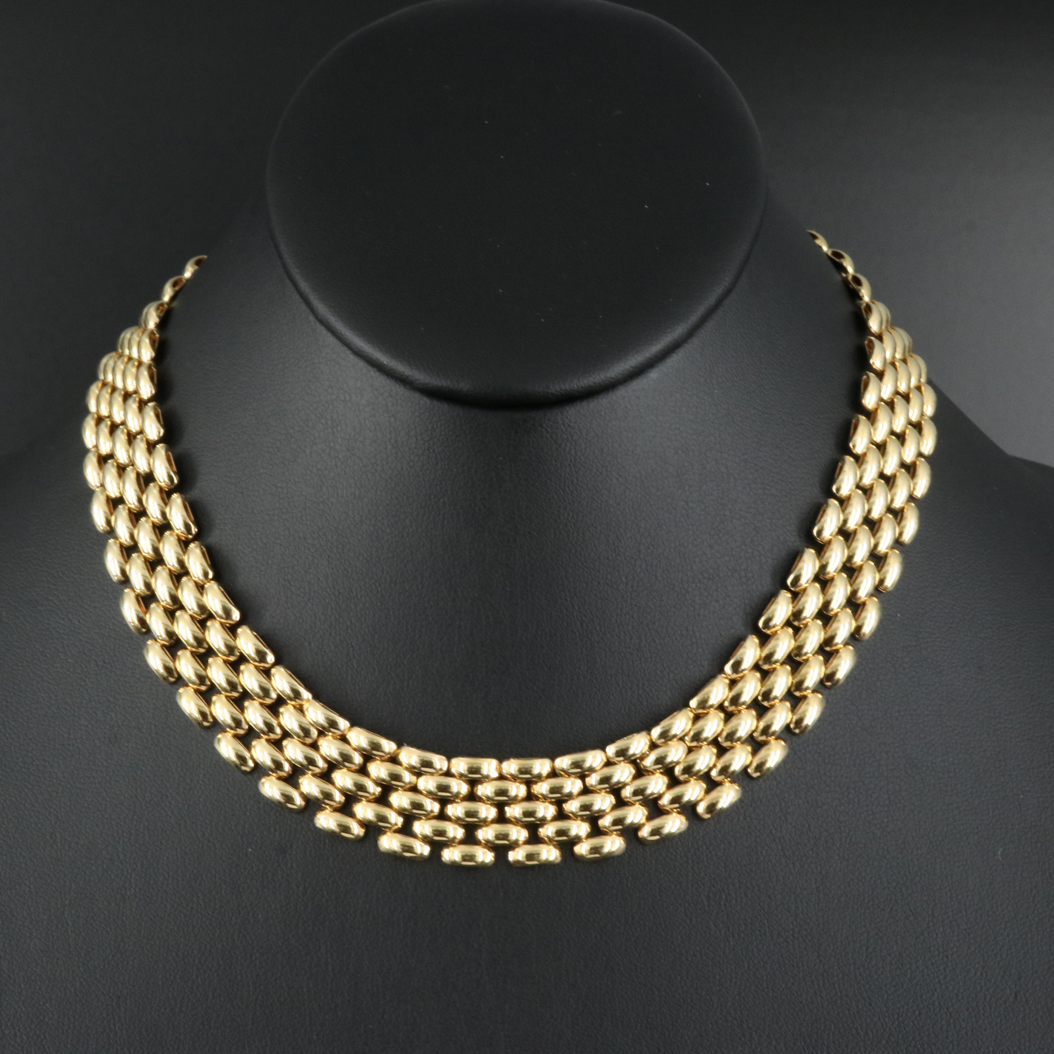 Italian 14K Panther Link Choker