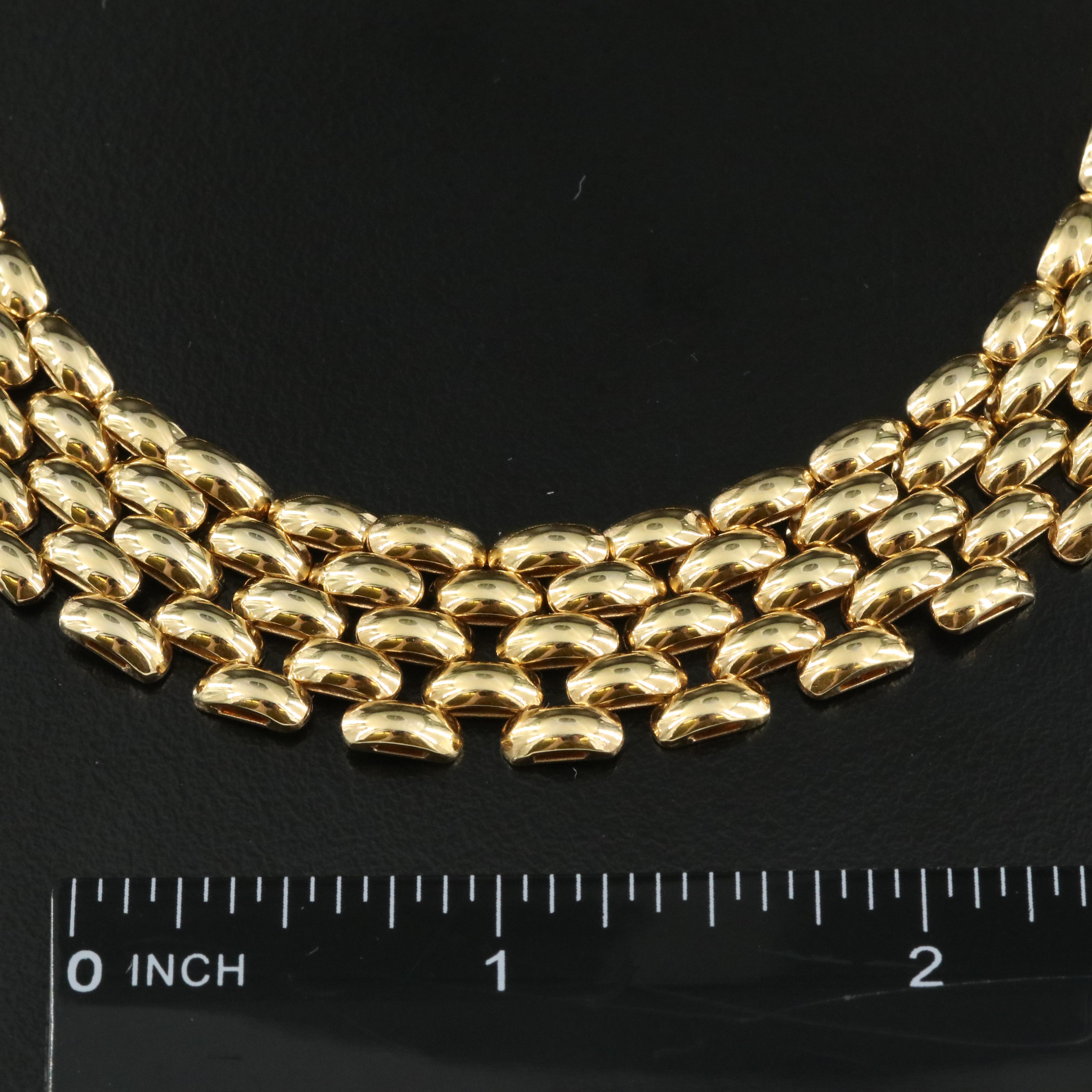 Italian 14K Panther Link Choker