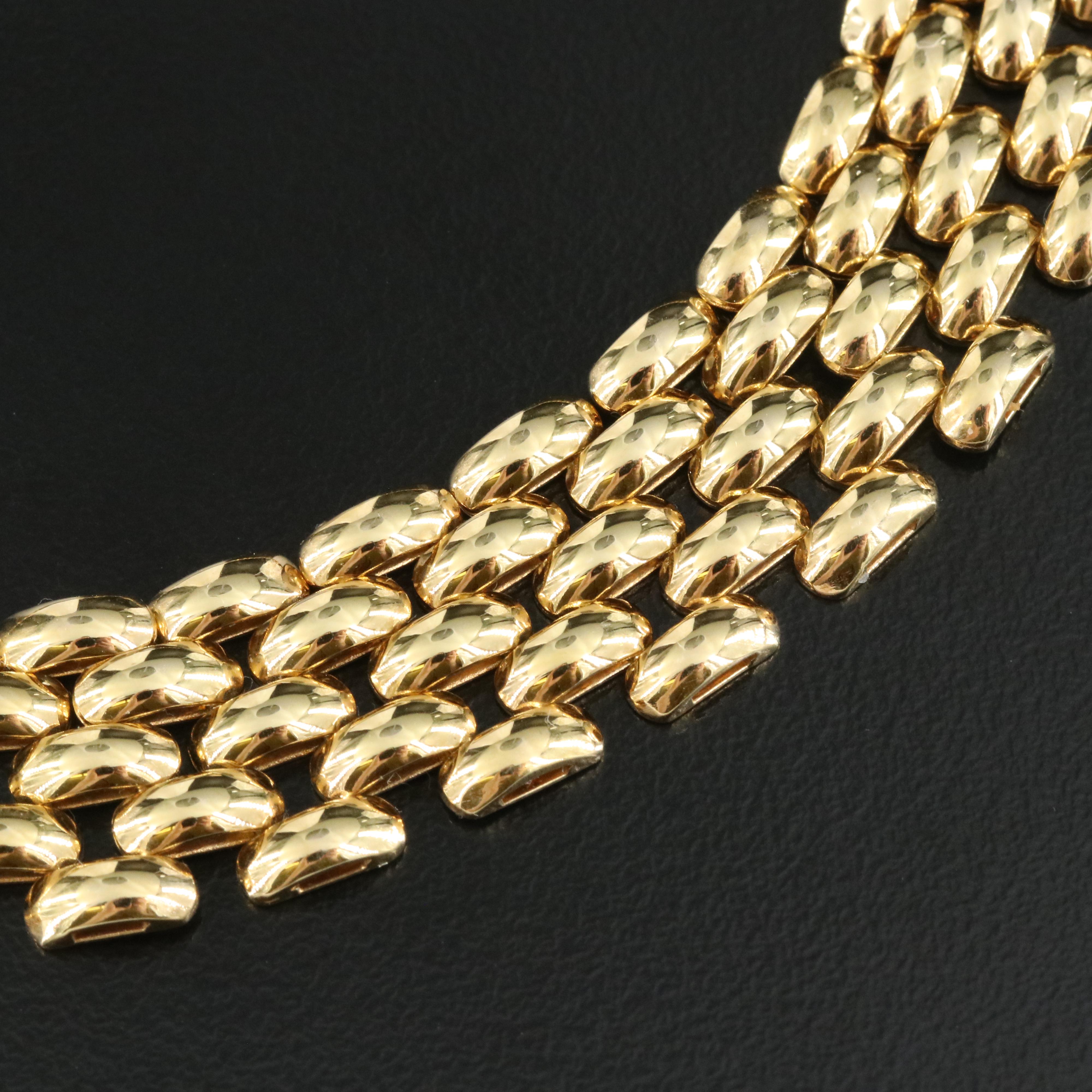 Italian 14K Panther Link Choker