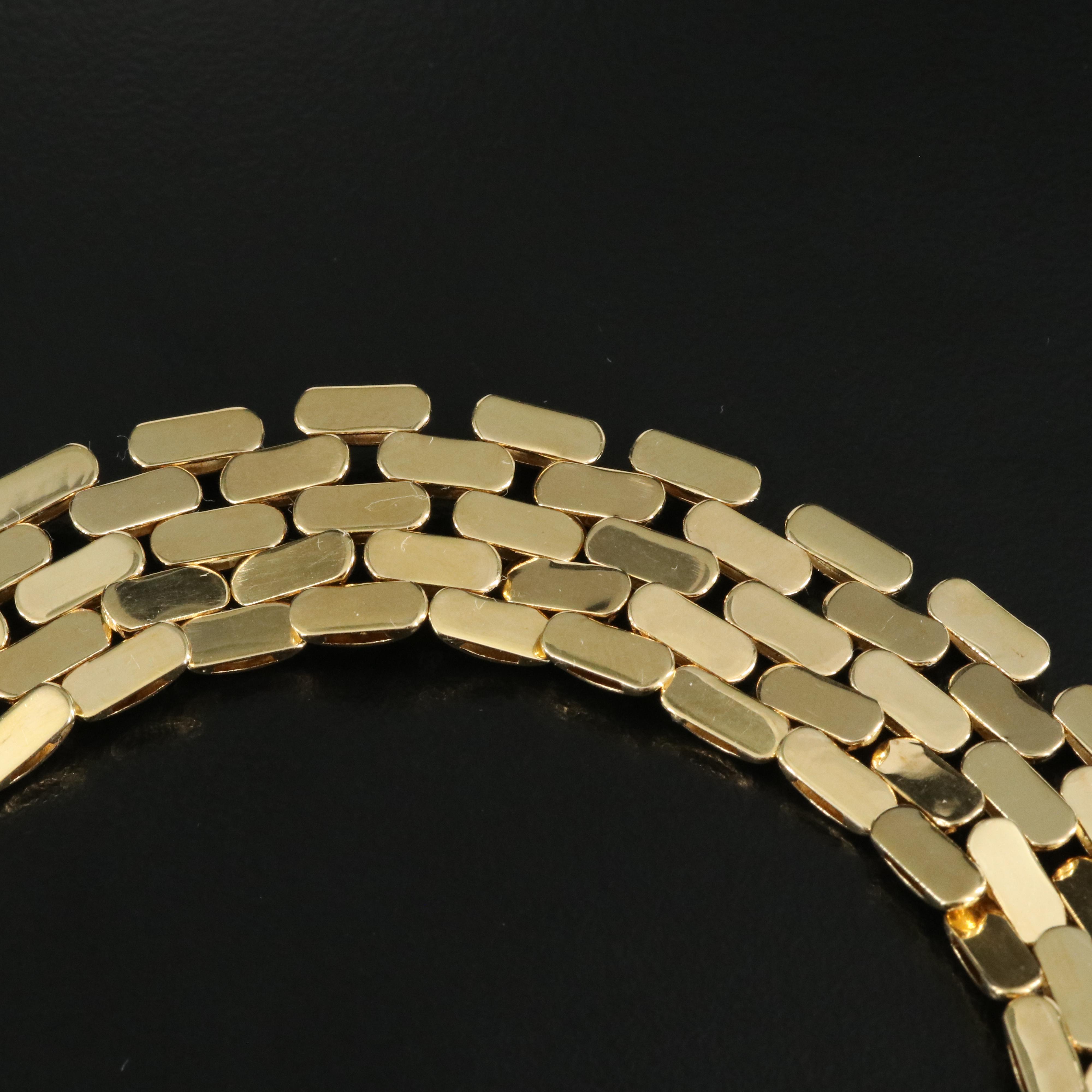 Italian 14K Panther Link Choker