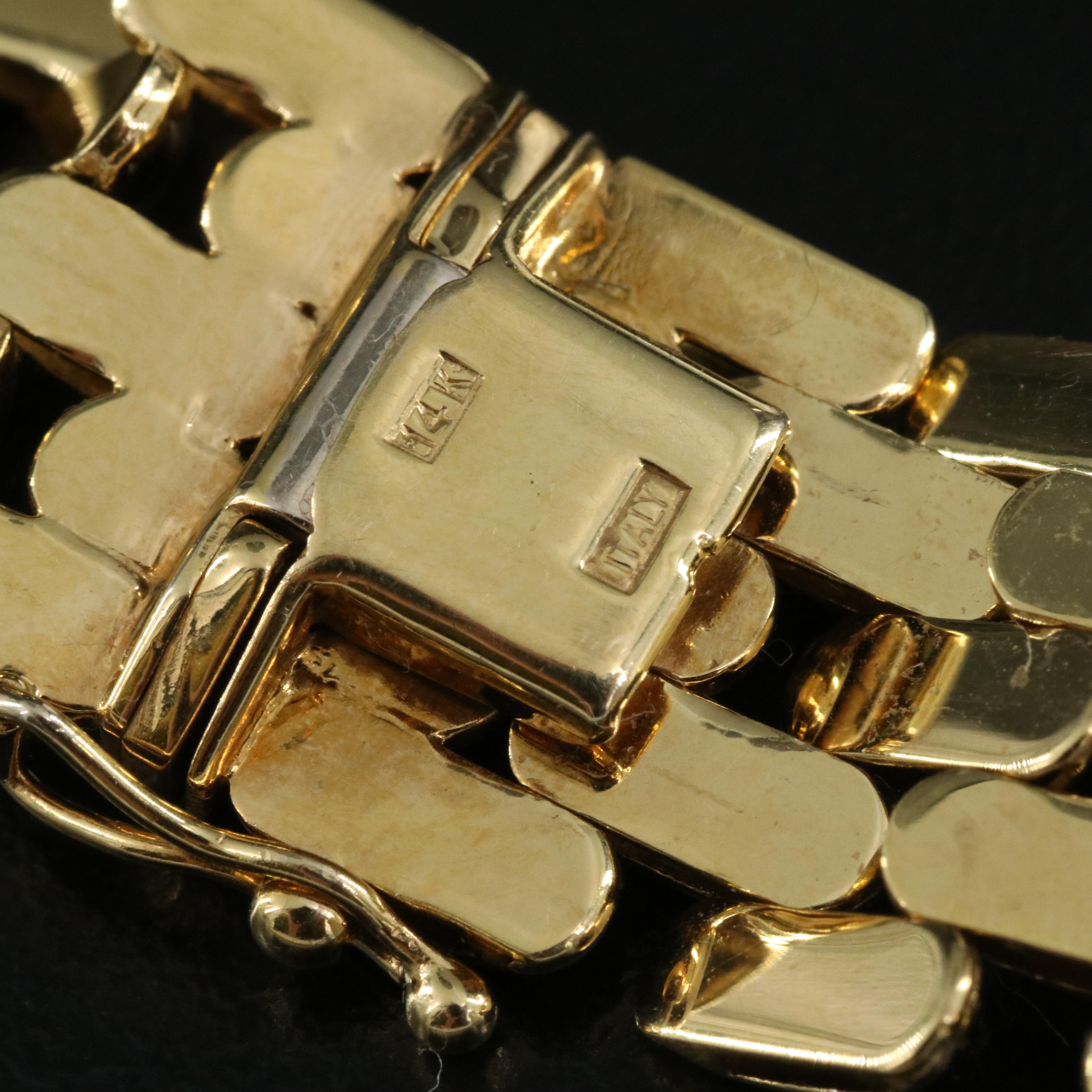 Italian 14K Panther Link Choker