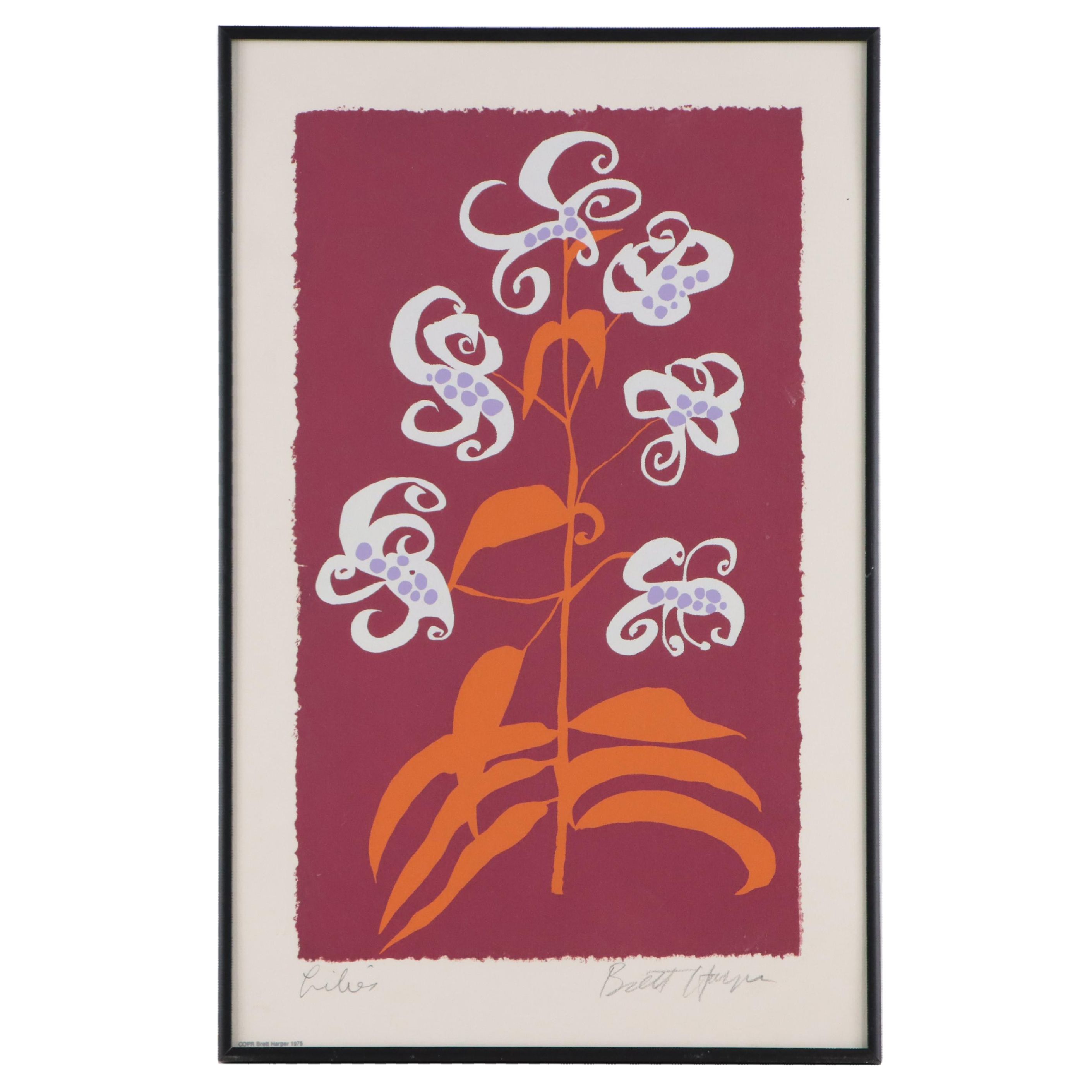 Brett Harper Serigraph "Consider the Lilies," 1975