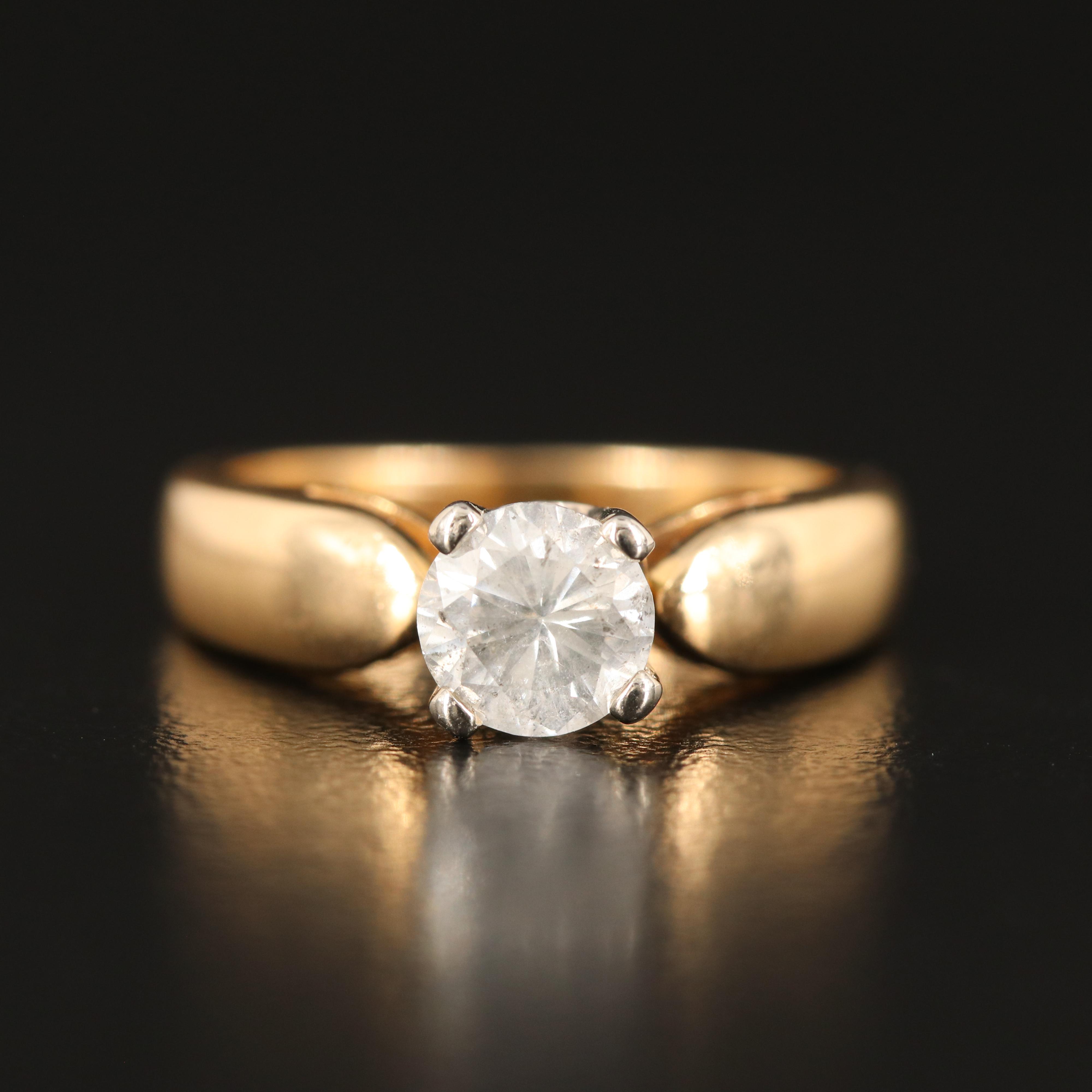 14K 0.80 CT Diamond Solitaire Ring