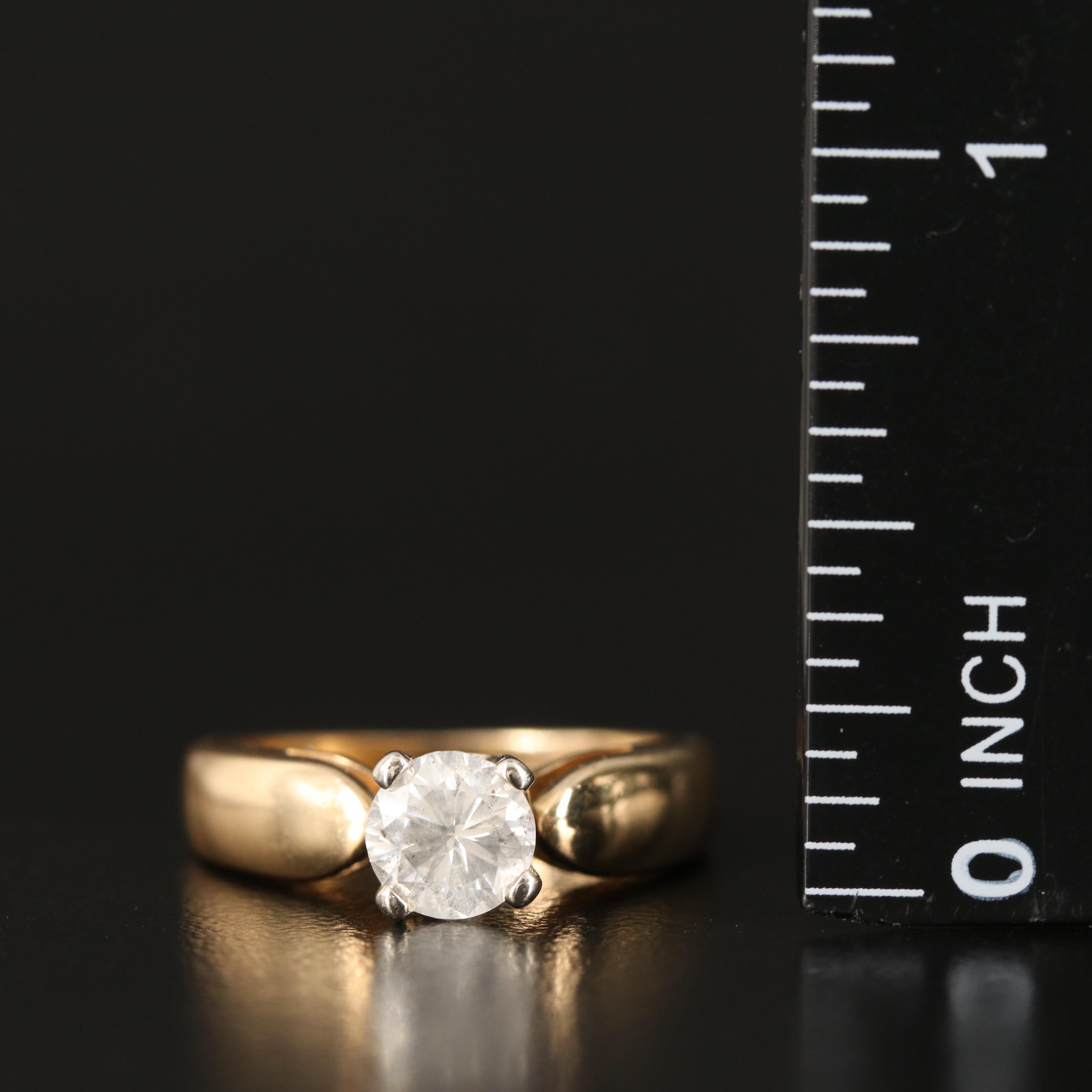 14K 0.80 CT Diamond Solitaire Ring