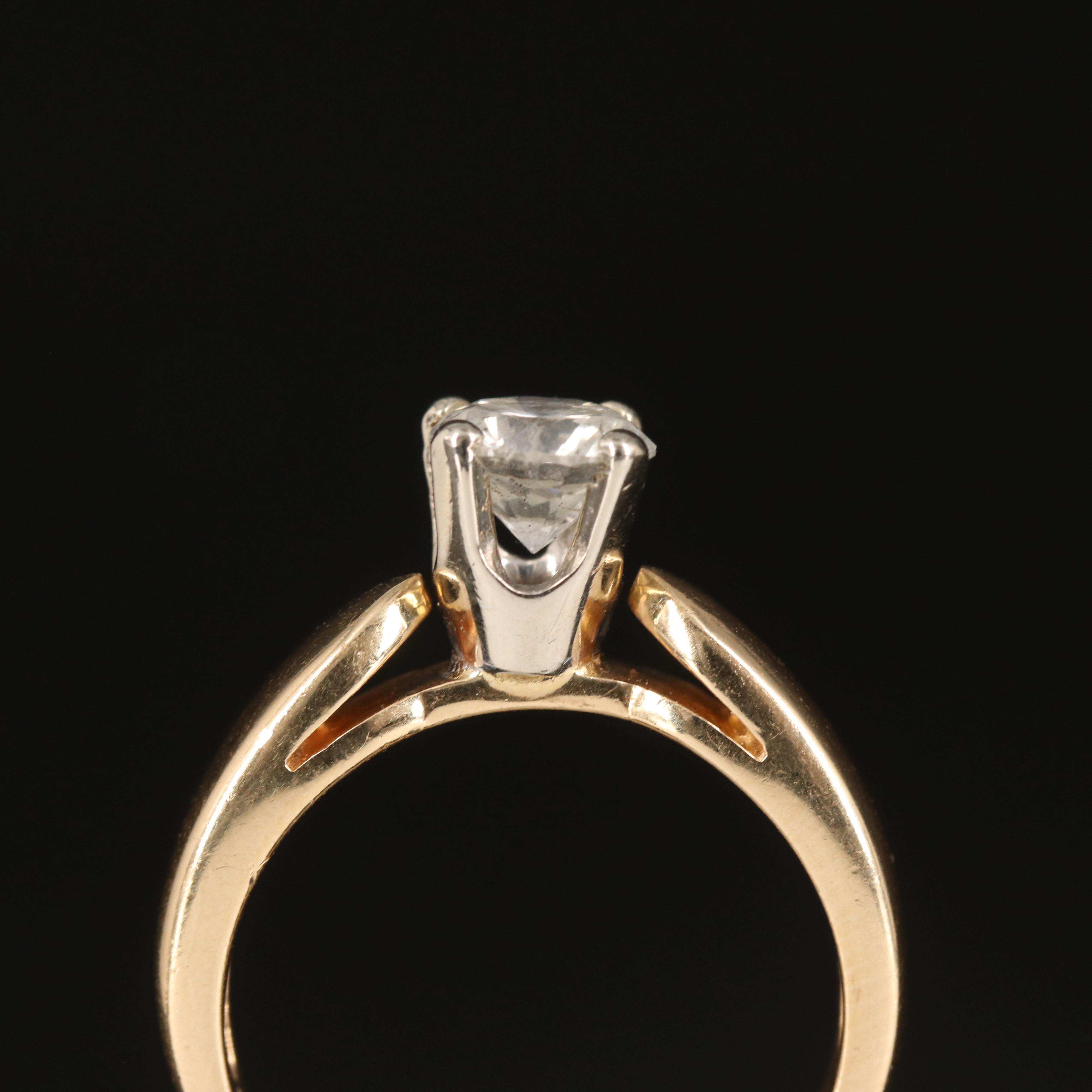 14K 0.80 CT Diamond Solitaire Ring