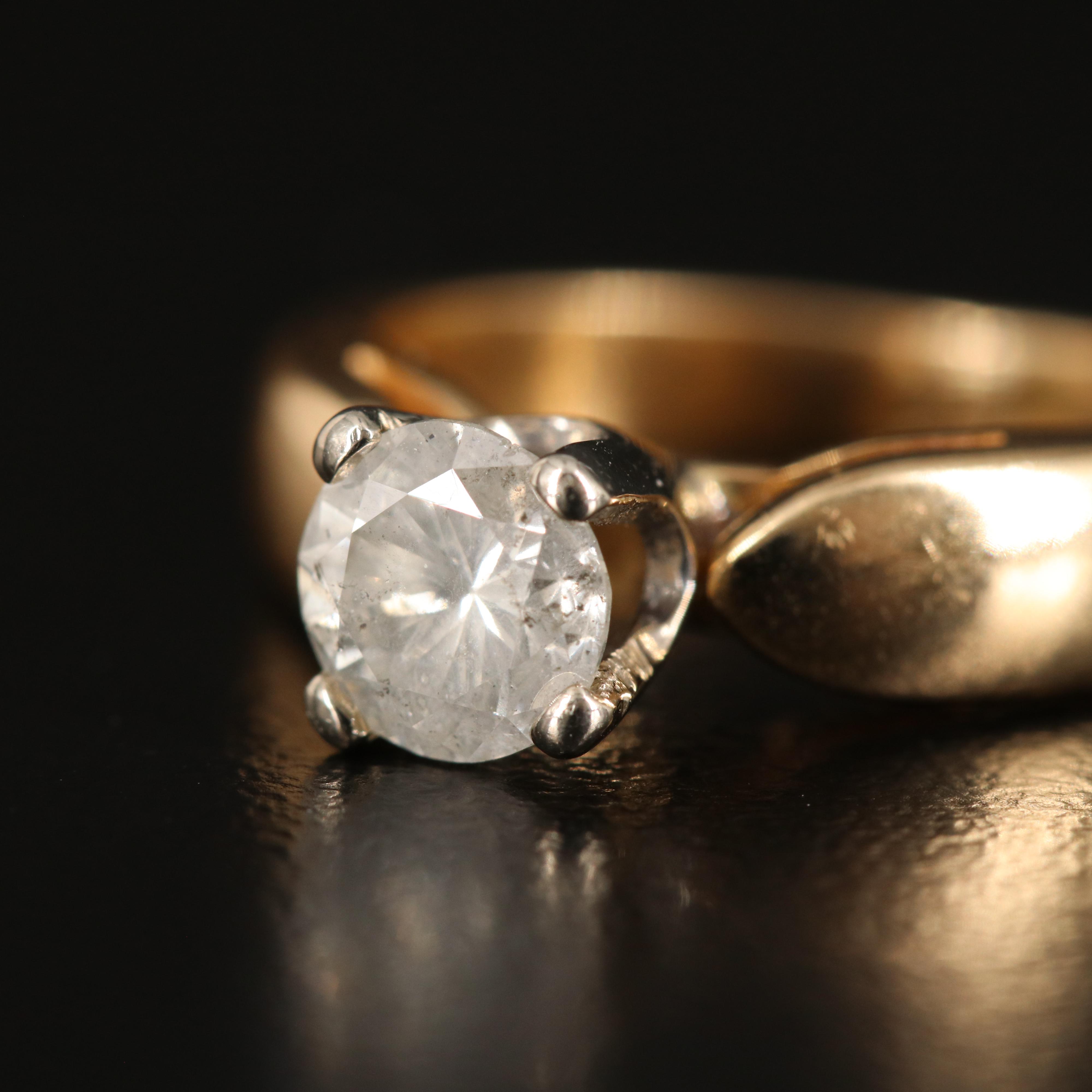 14K 0.80 CT Diamond Solitaire Ring