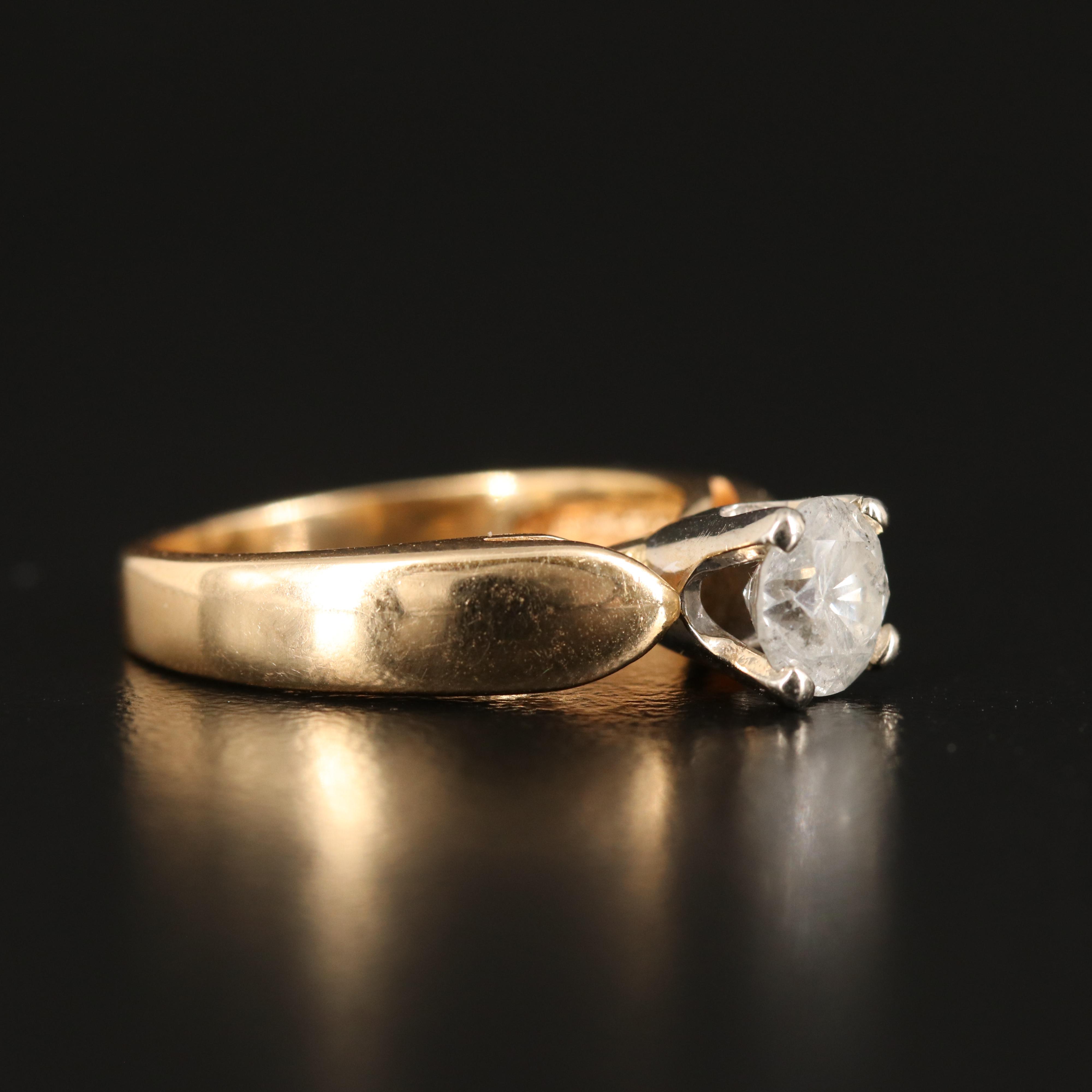 14K 0.80 CT Diamond Solitaire Ring