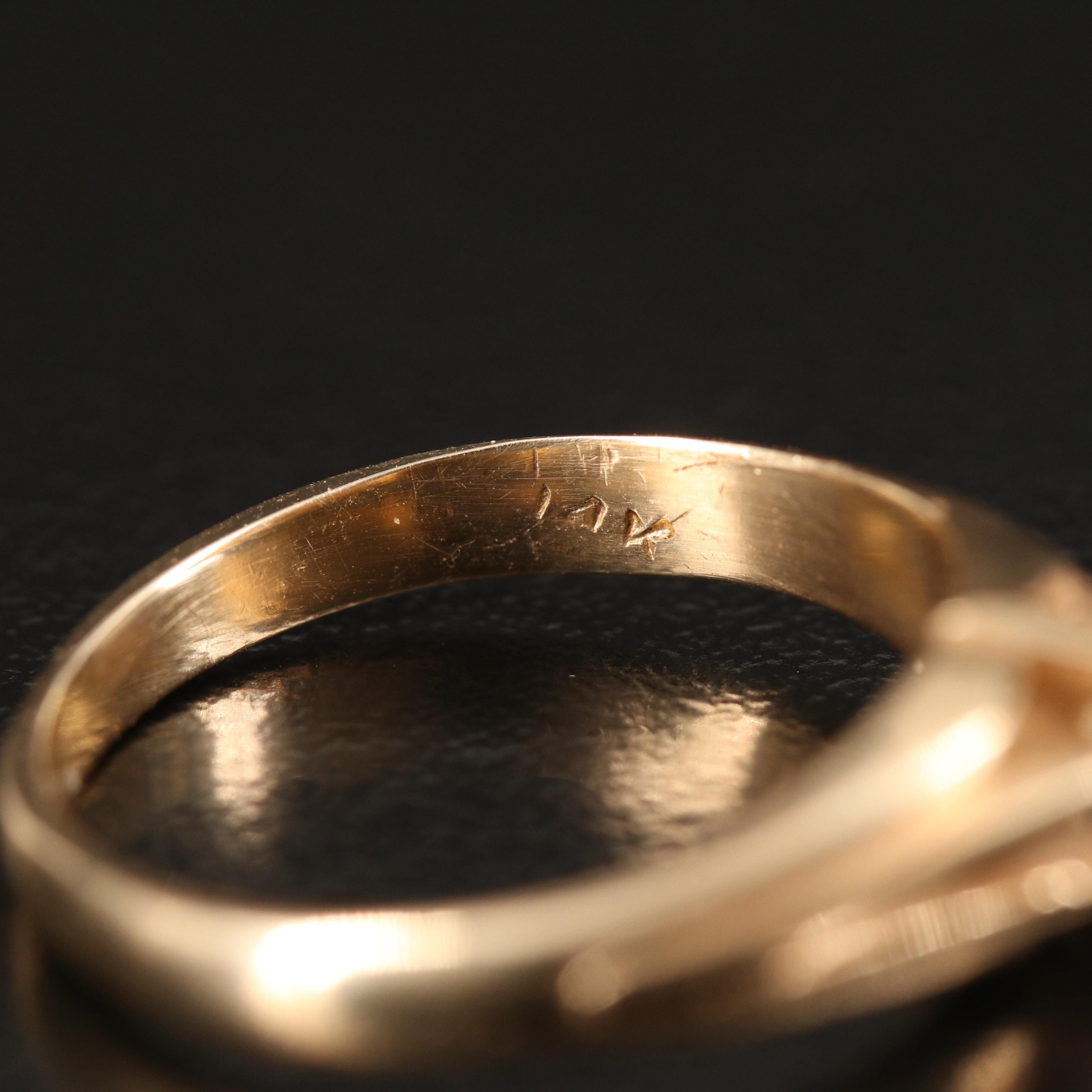 14K 0.12 CT Diamond Belcher Ring