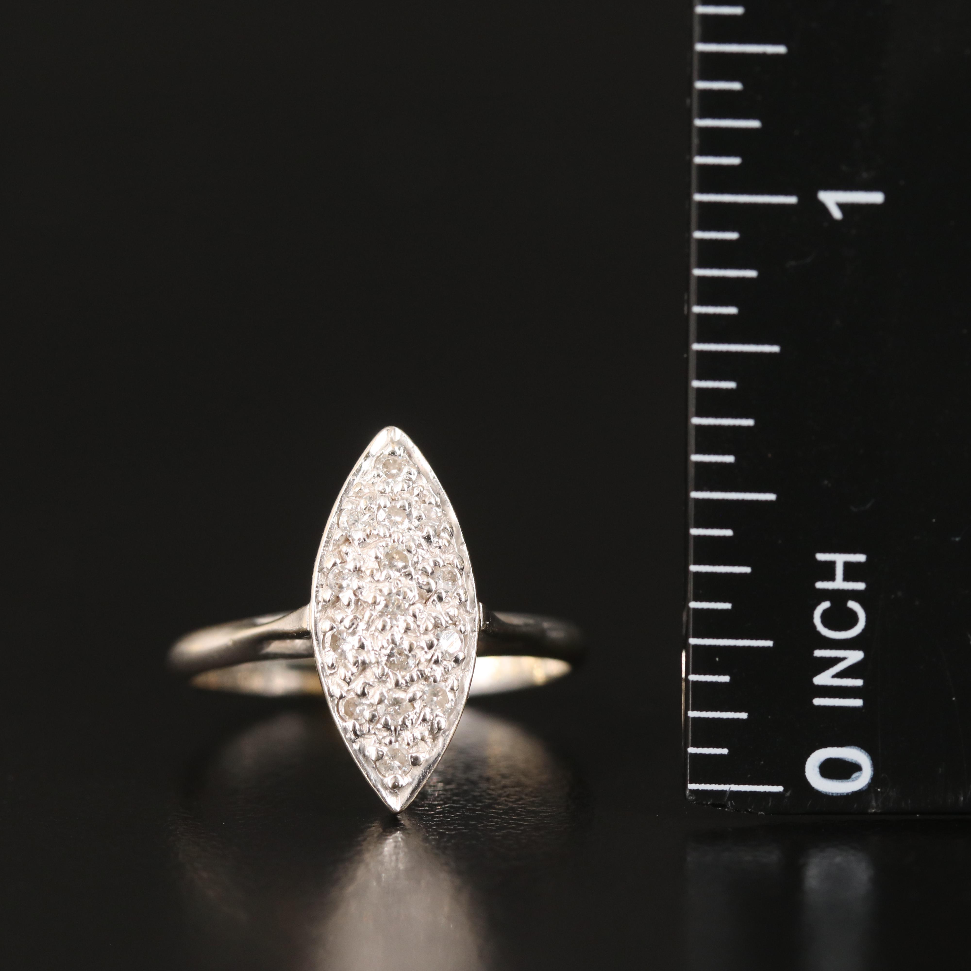 14K 0.25 CTW Diamond Navette Ring