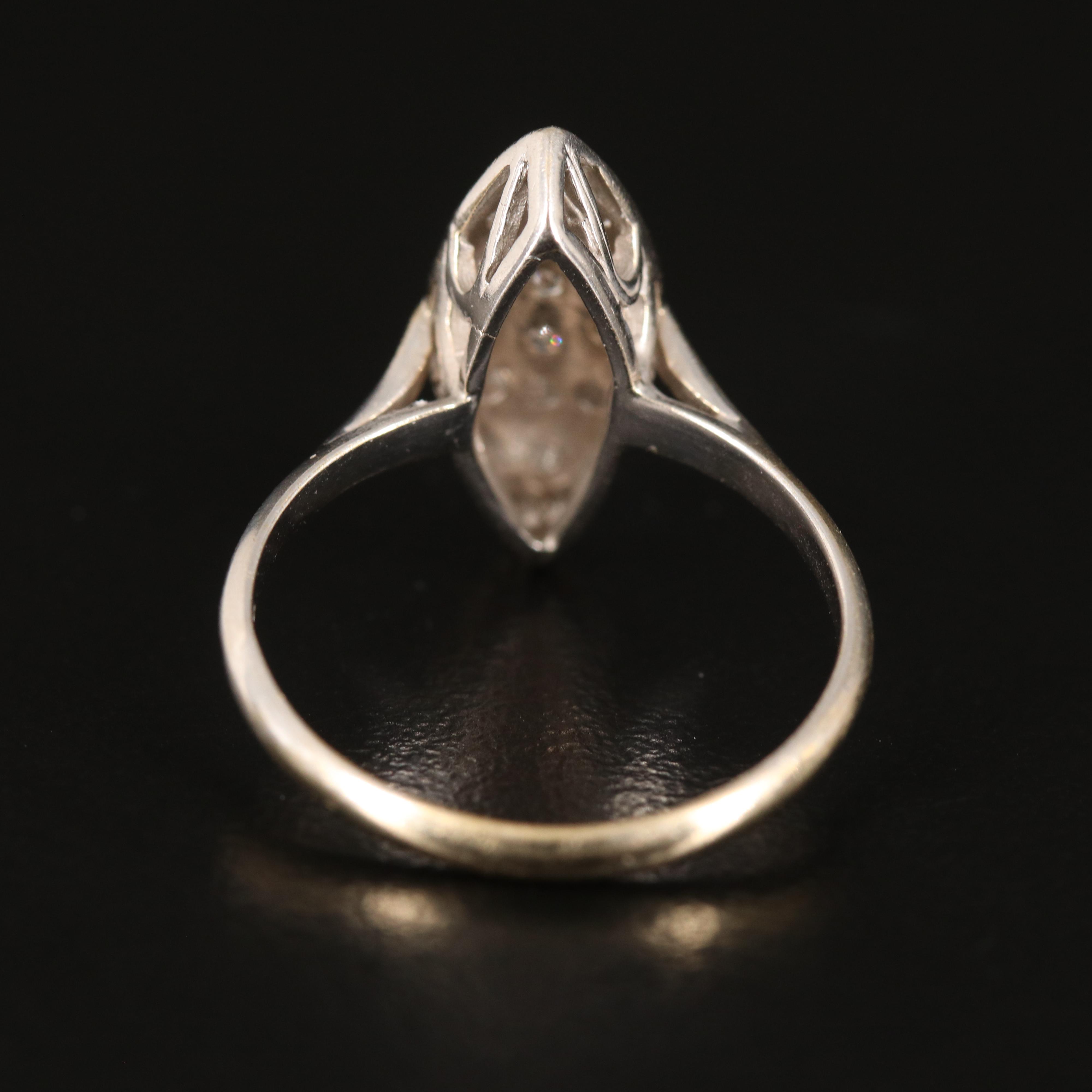 14K 0.25 CTW Diamond Navette Ring