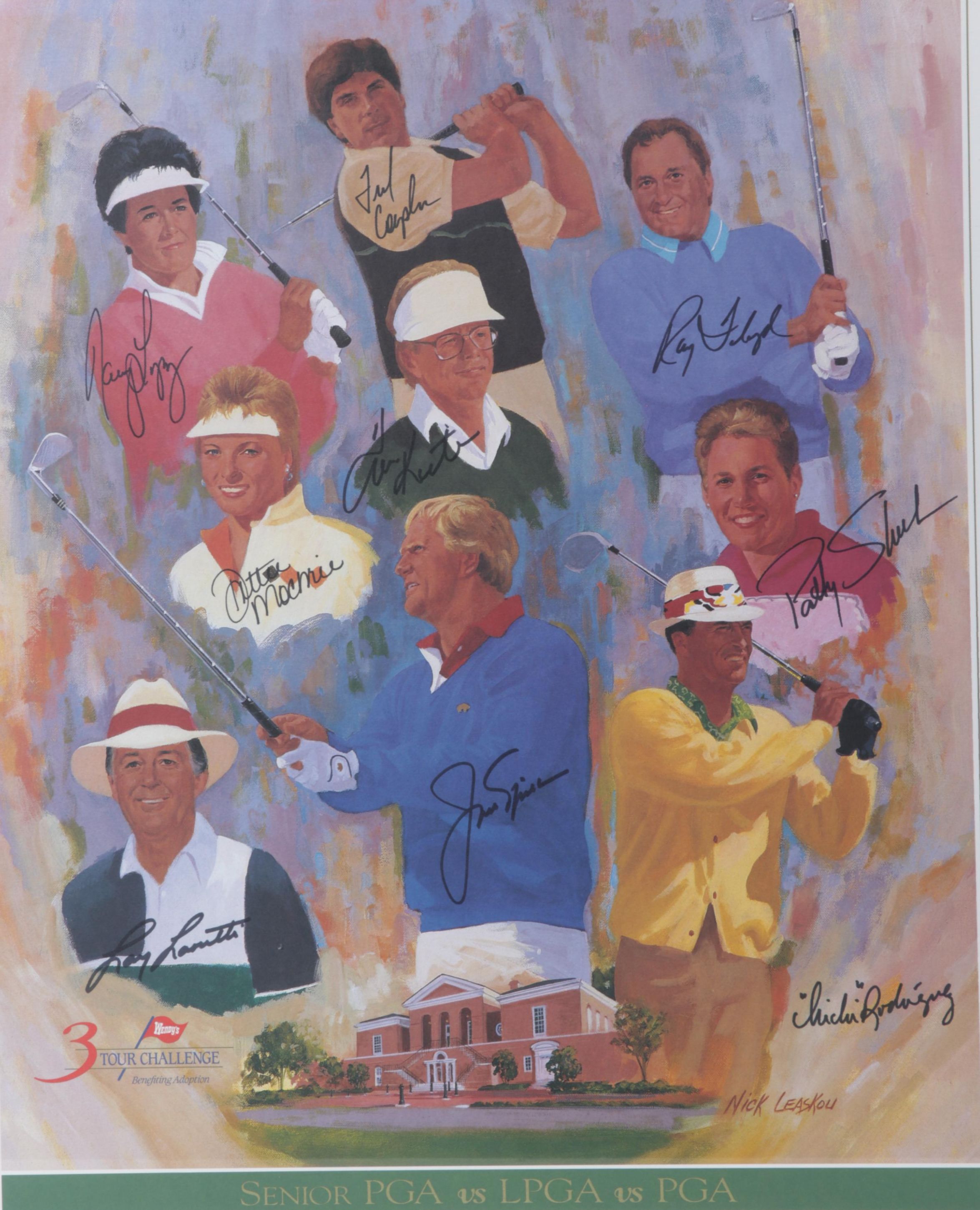 Jack Nicklaus Signed 1992 Wendy's Three-Tour Challenge Poster