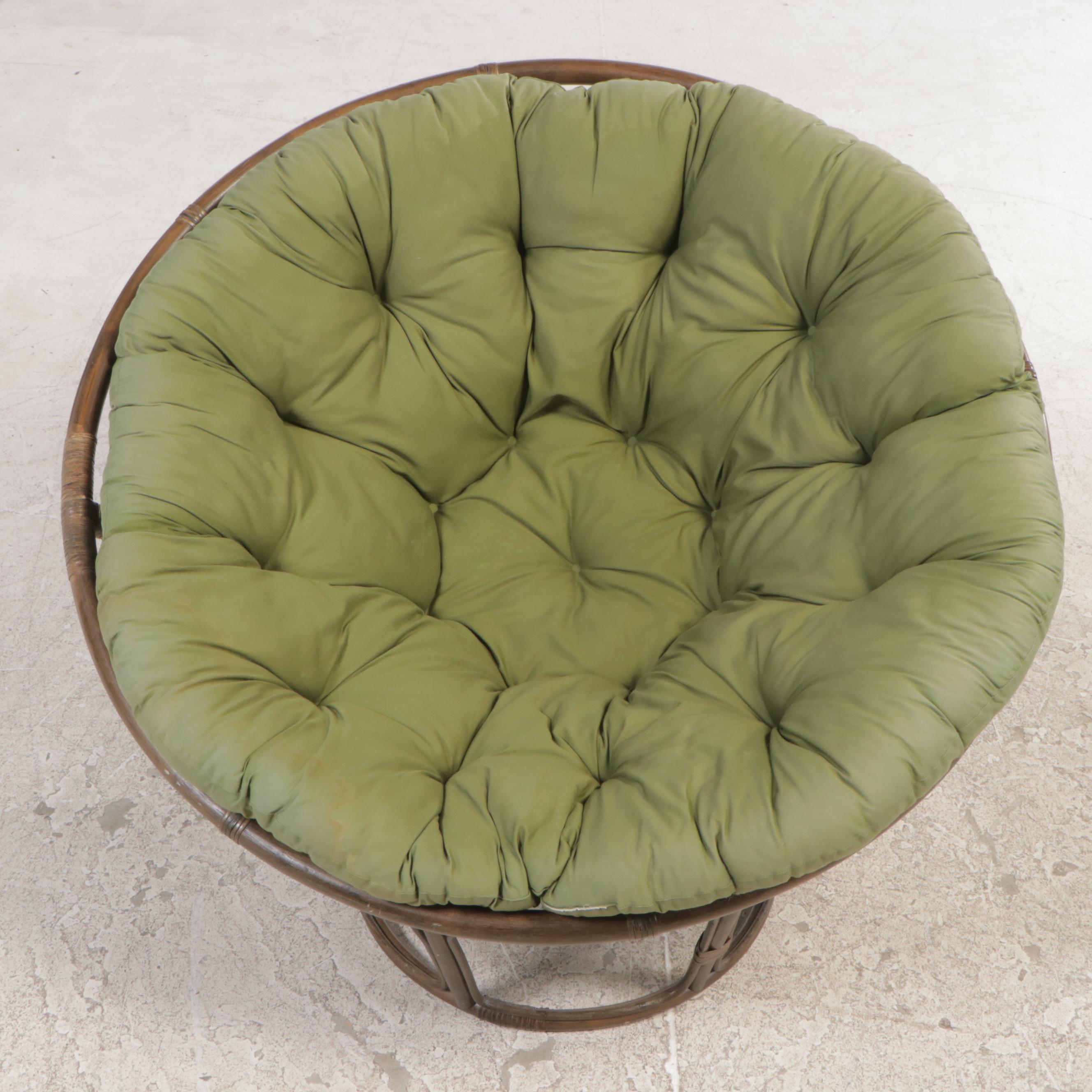 Rattan Papasan Chair with Cushion