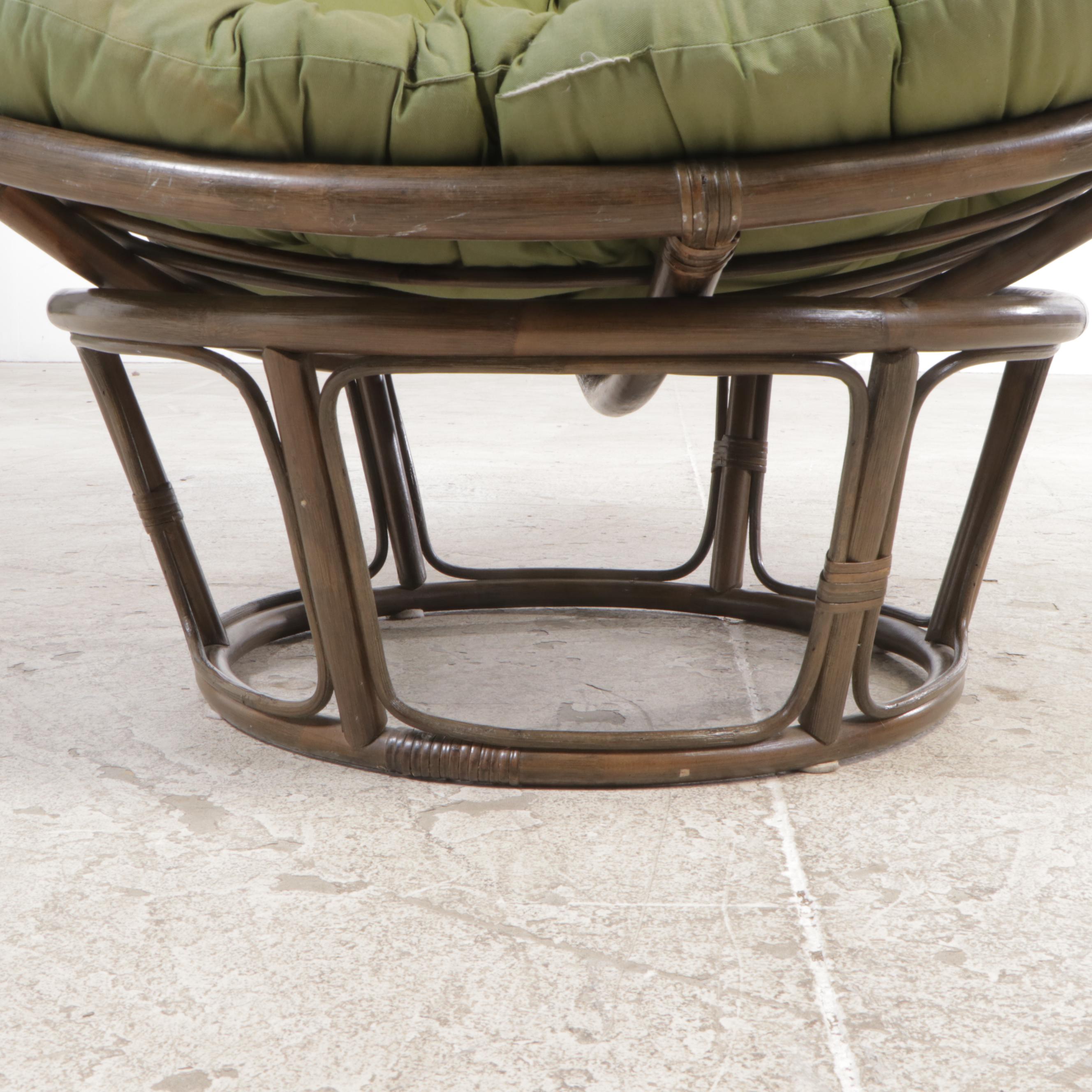 Rattan Papasan Chair with Cushion