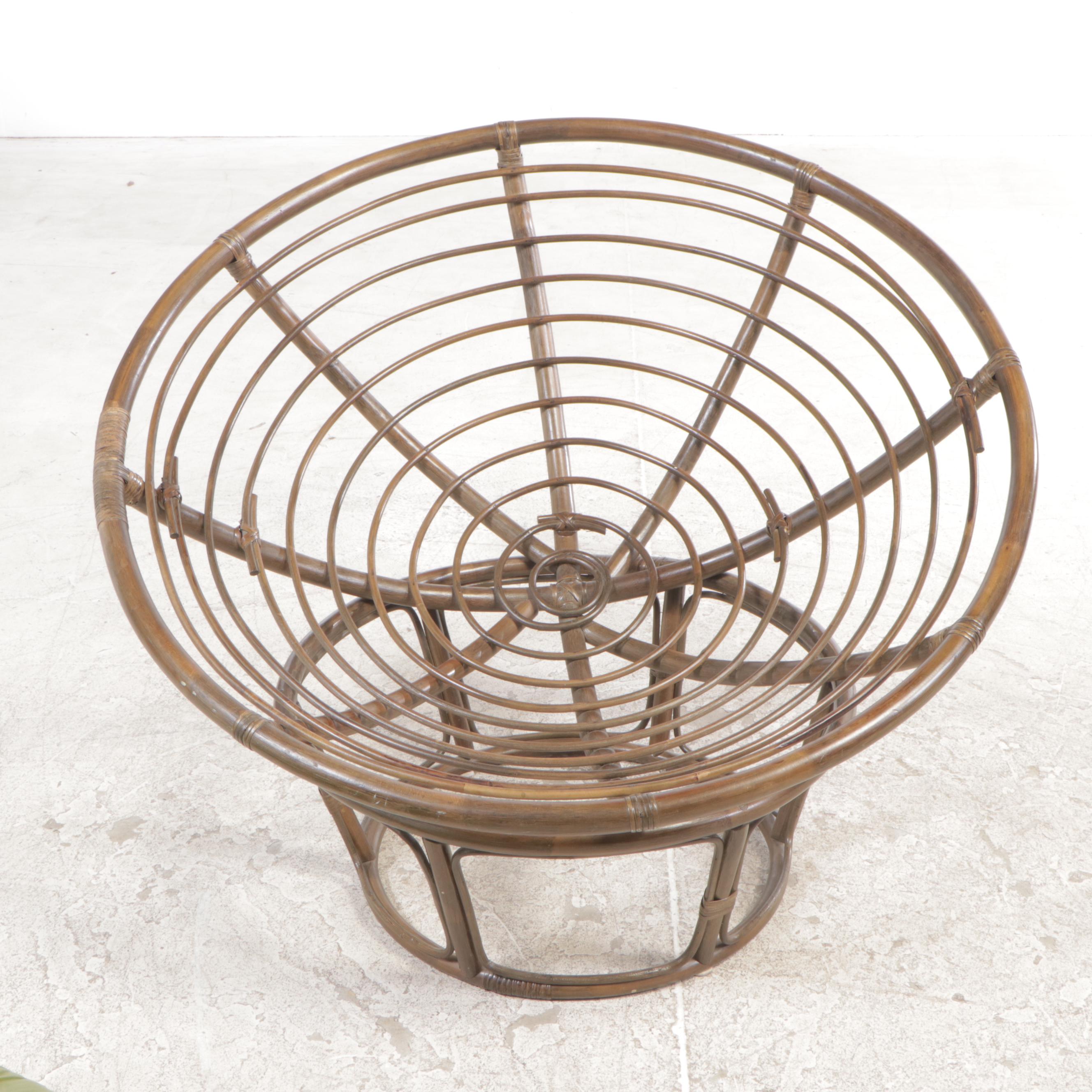 Rattan Papasan Chair with Cushion