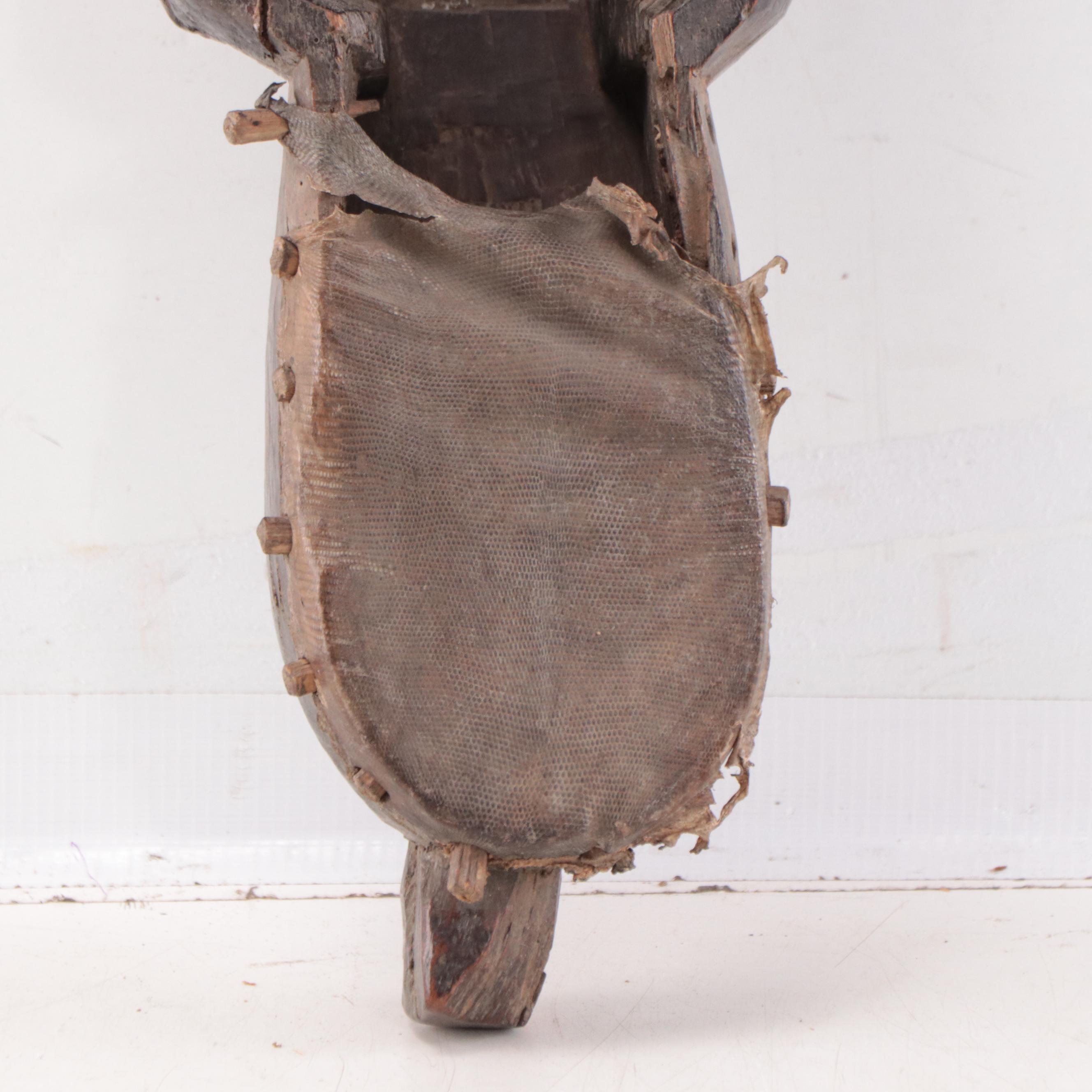 Santal Carved Wood Huka Banam, Mid-20th Century