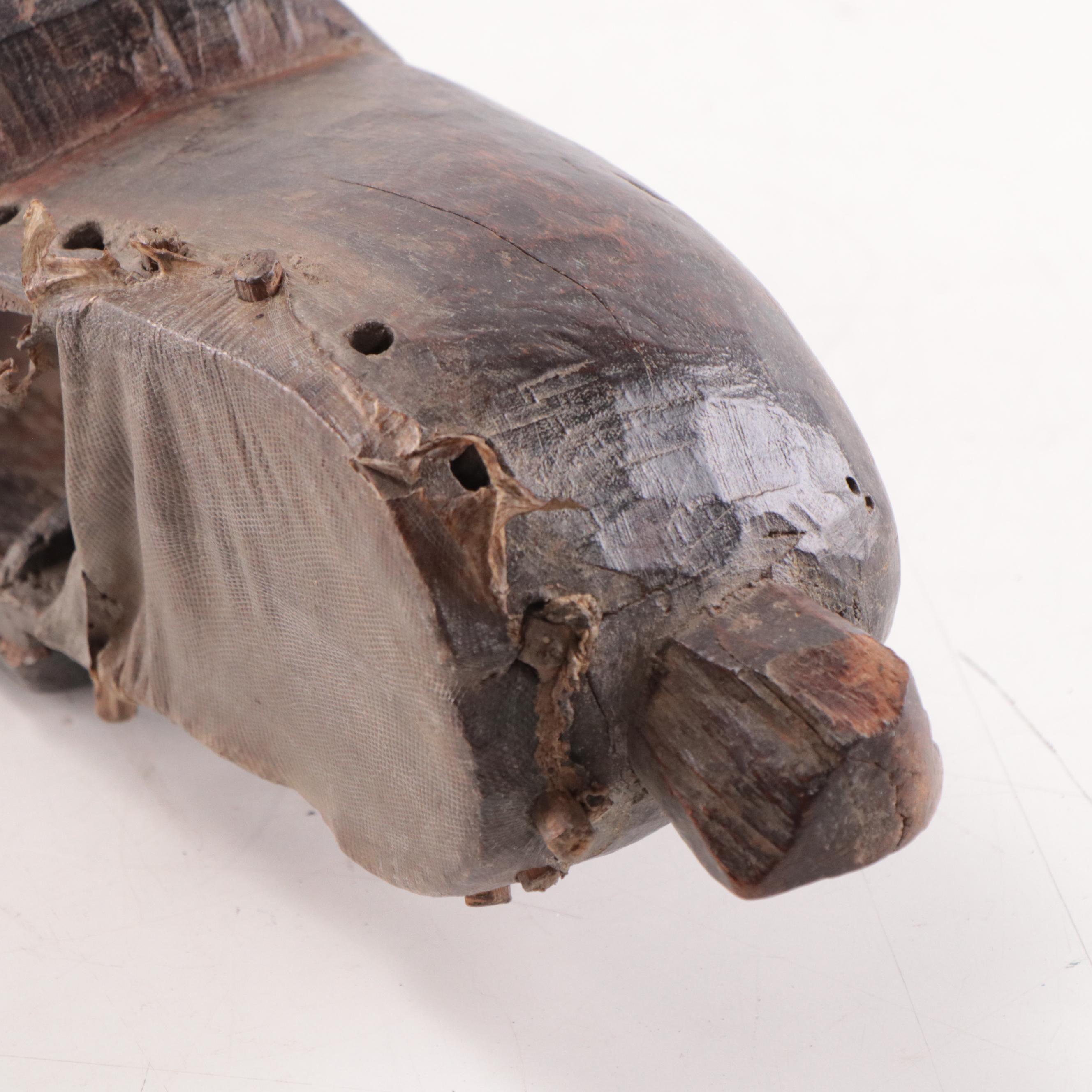 Santal Carved Wood Huka Banam, Mid-20th Century