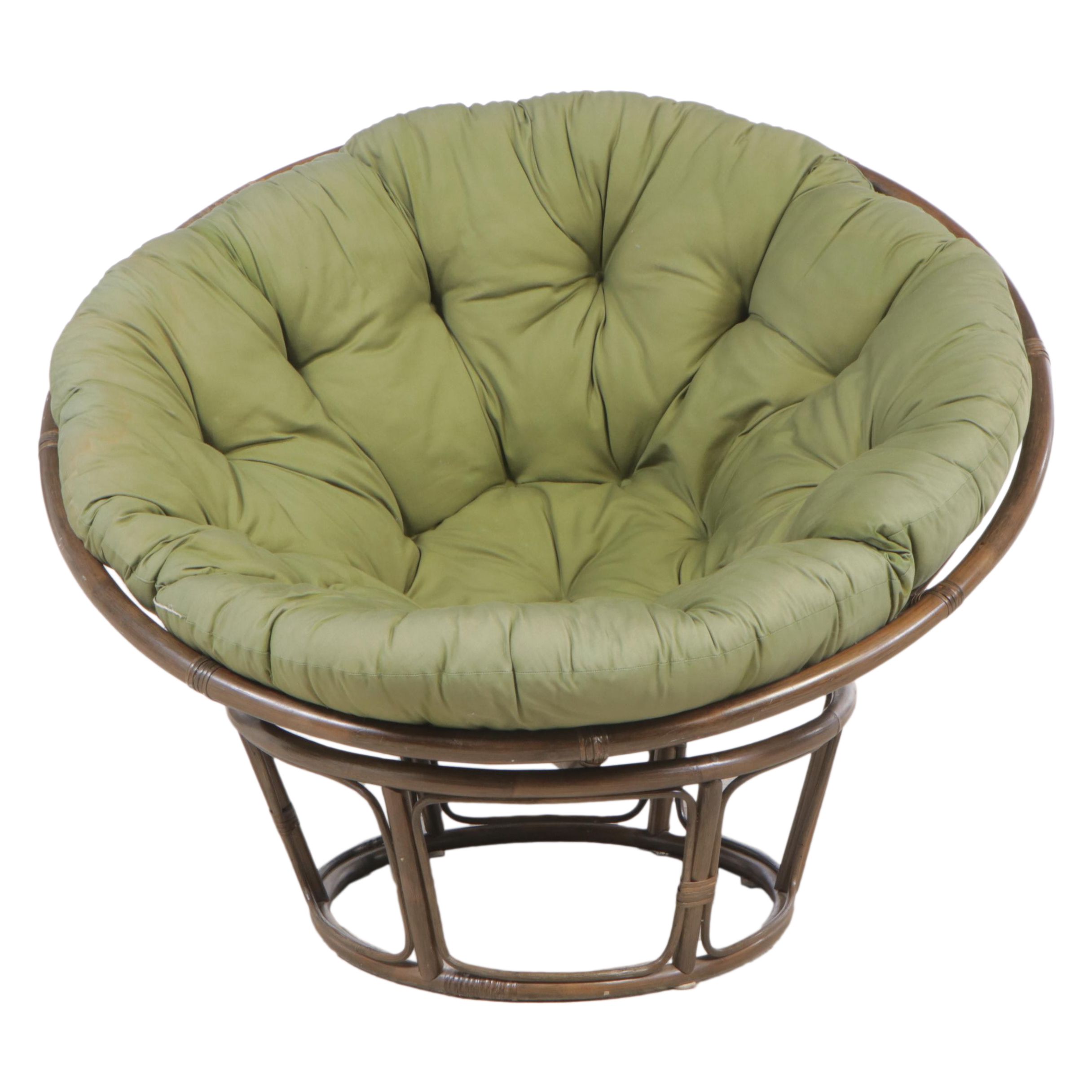 Rattan Papasan Chair with Cushion