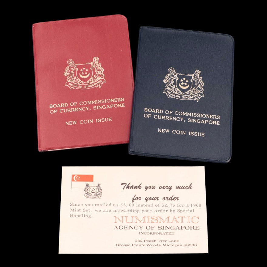 1967 and 1968 Singapore New Coin Issue Sets