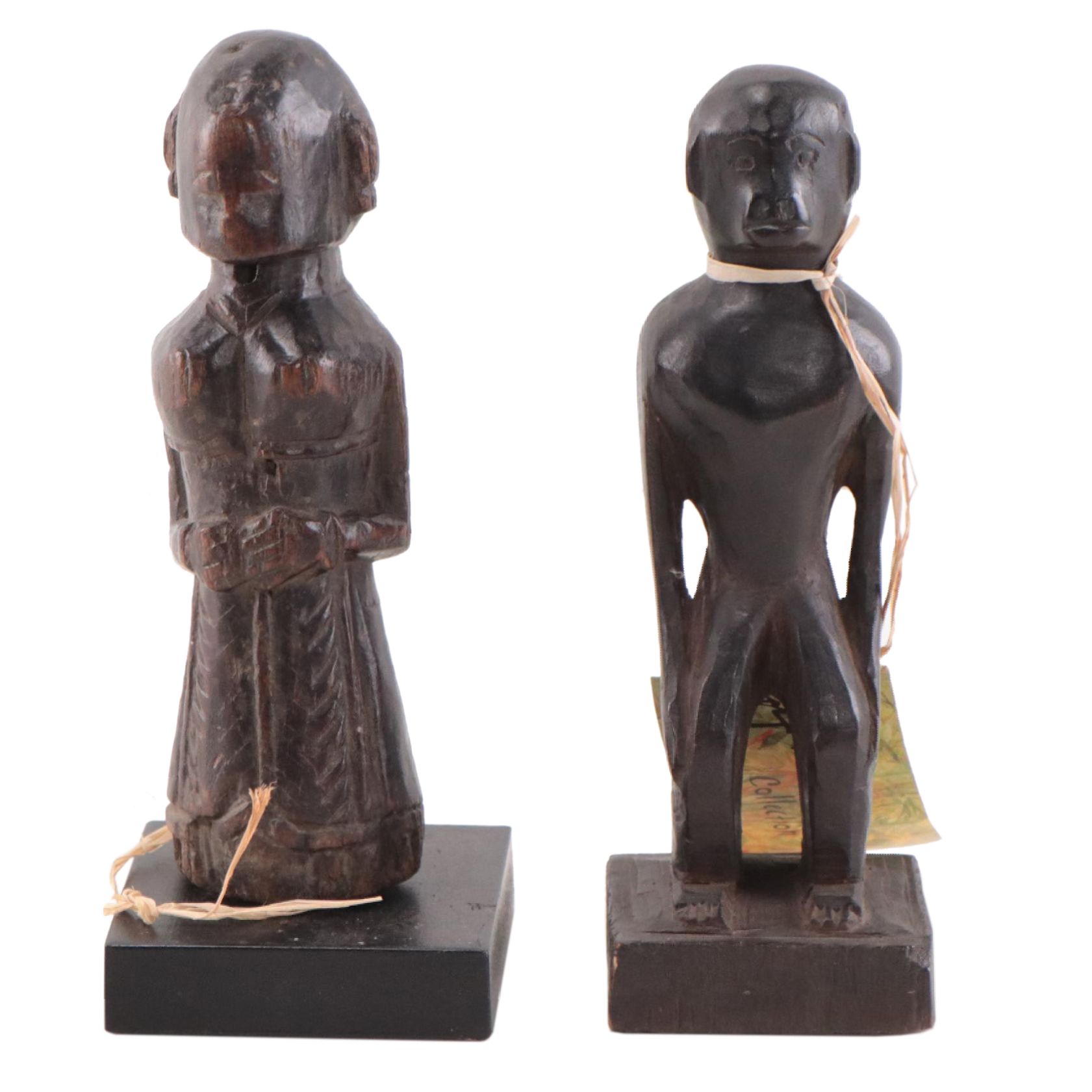 Indian and Filipino Hand-Carved Wood Figures
