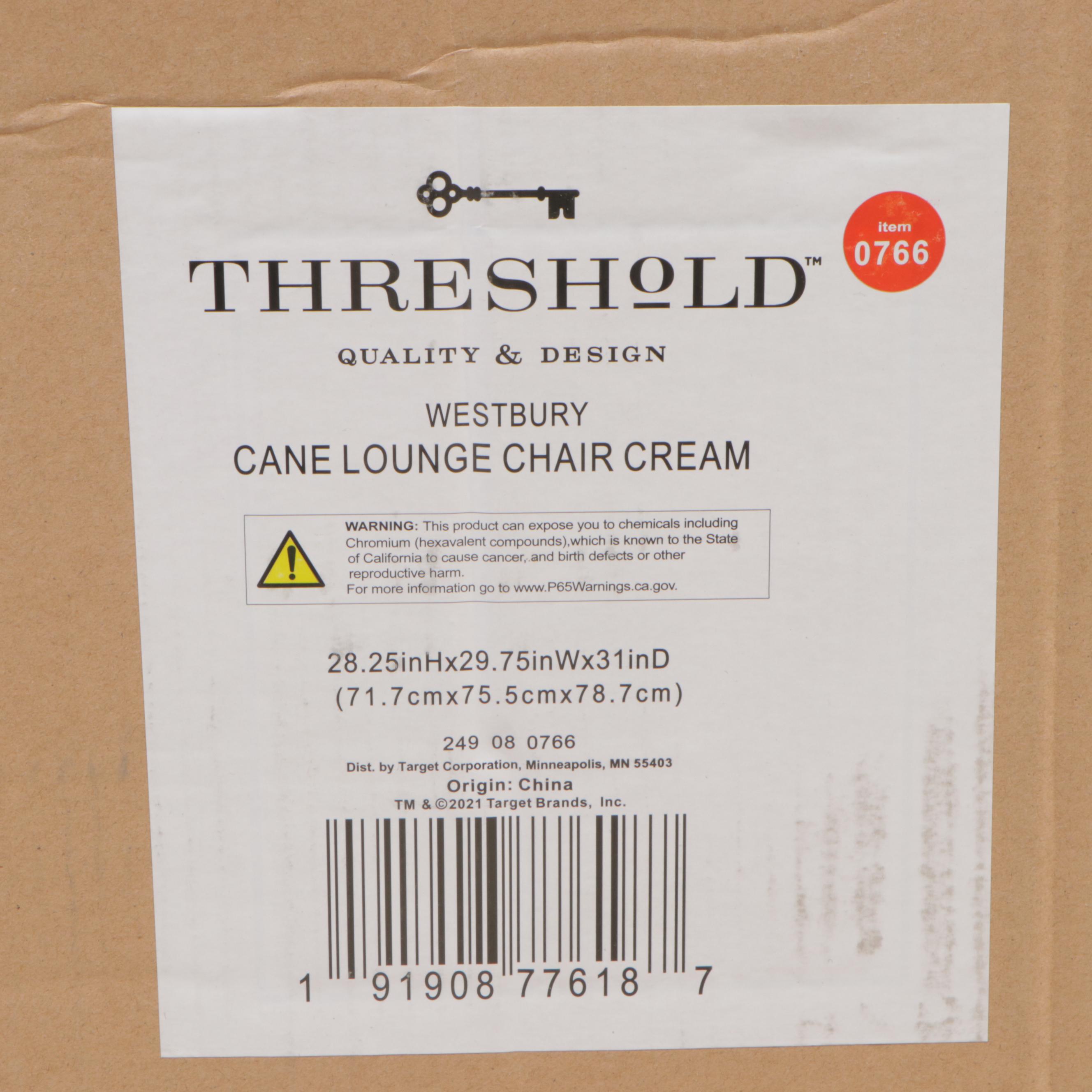 Threshold "Westbury" Cane Lounge Chair