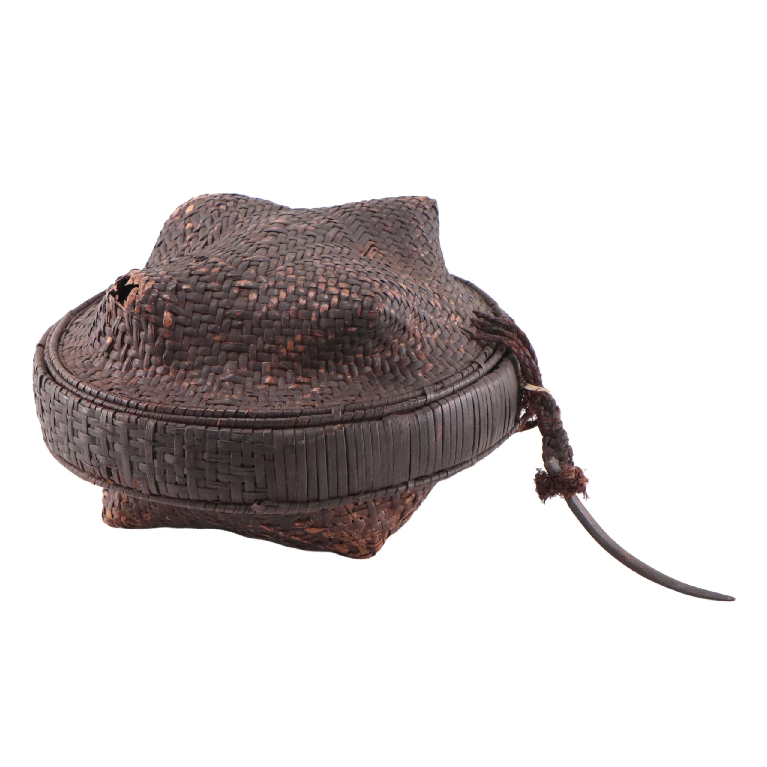 Congolese Kuba Hand Woven Food Storage Basket