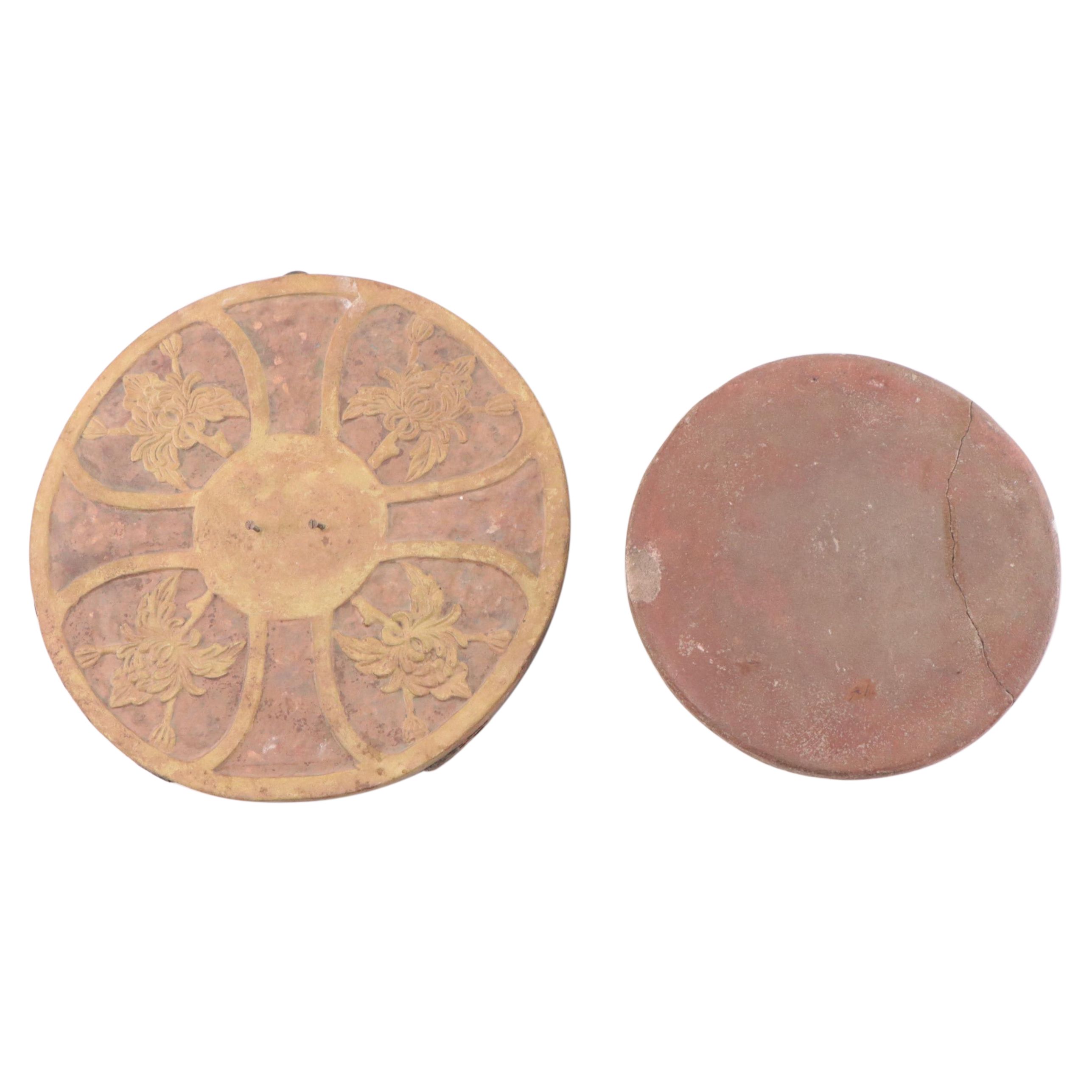 Vietnamese Carved Wooden Plaque and Indian Stone Offering Stand