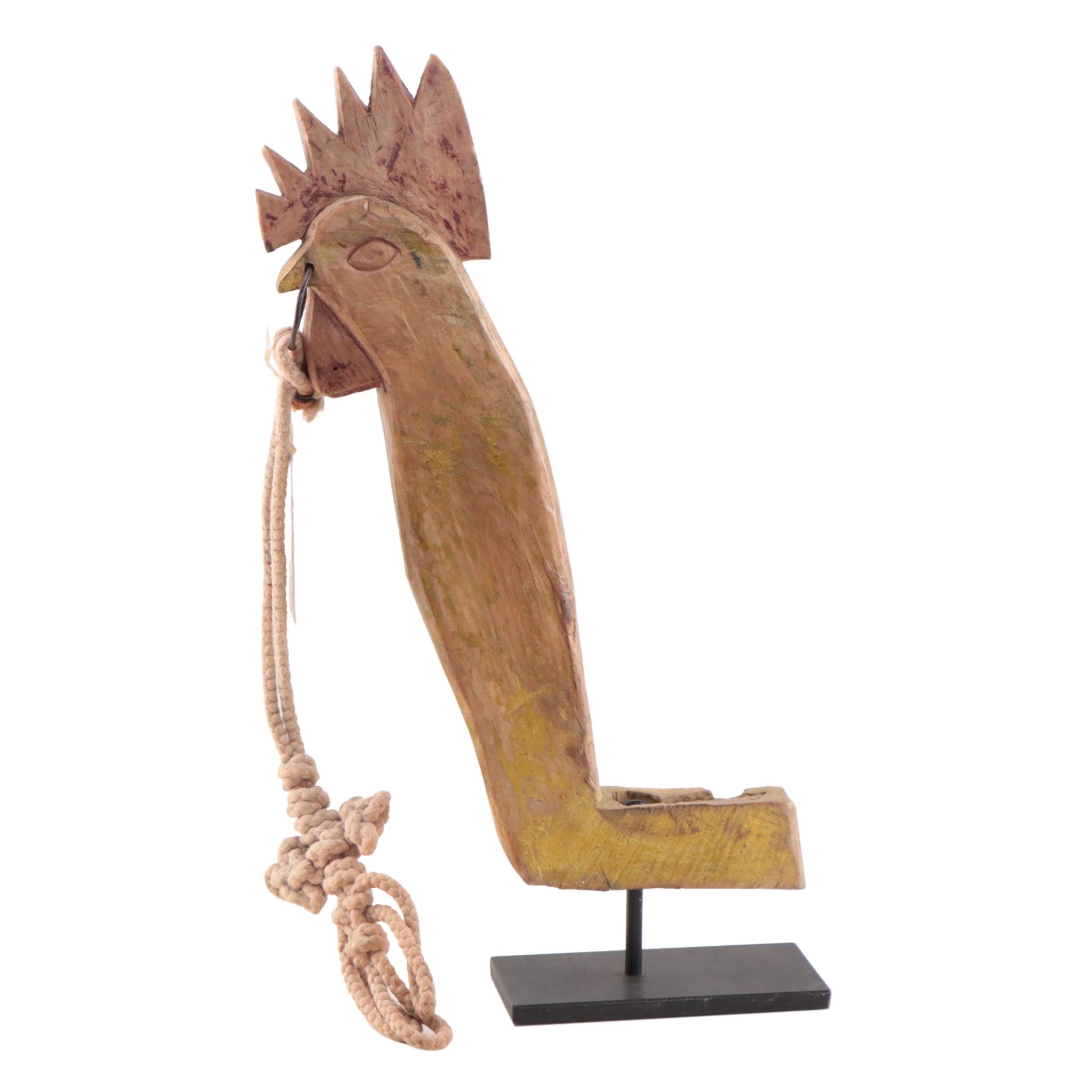 Indonesian Carved Wooden Cart Handle, Mid-Late 20th Century