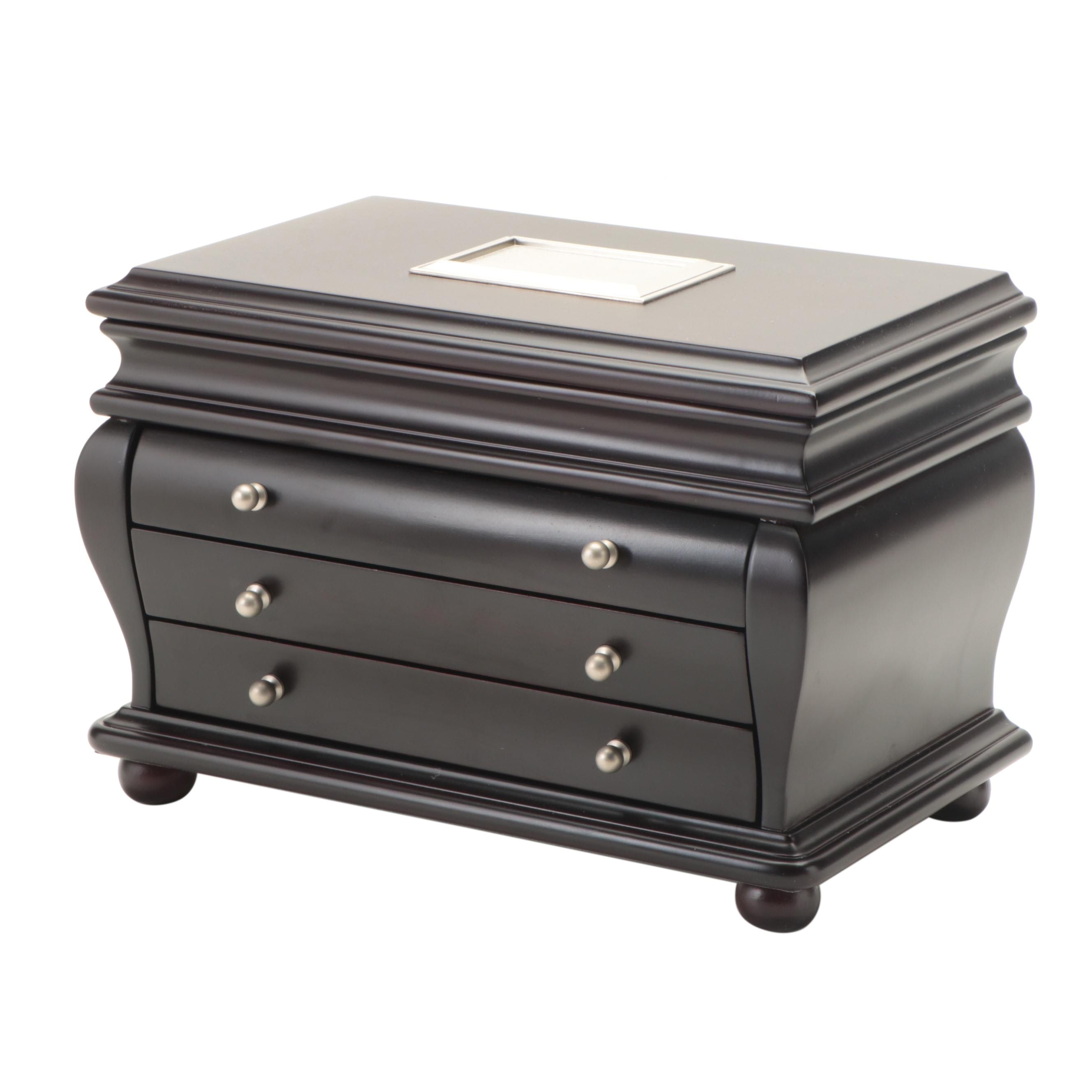 Things Remembered Espresso Finish Three-Drawer Jewelry Box