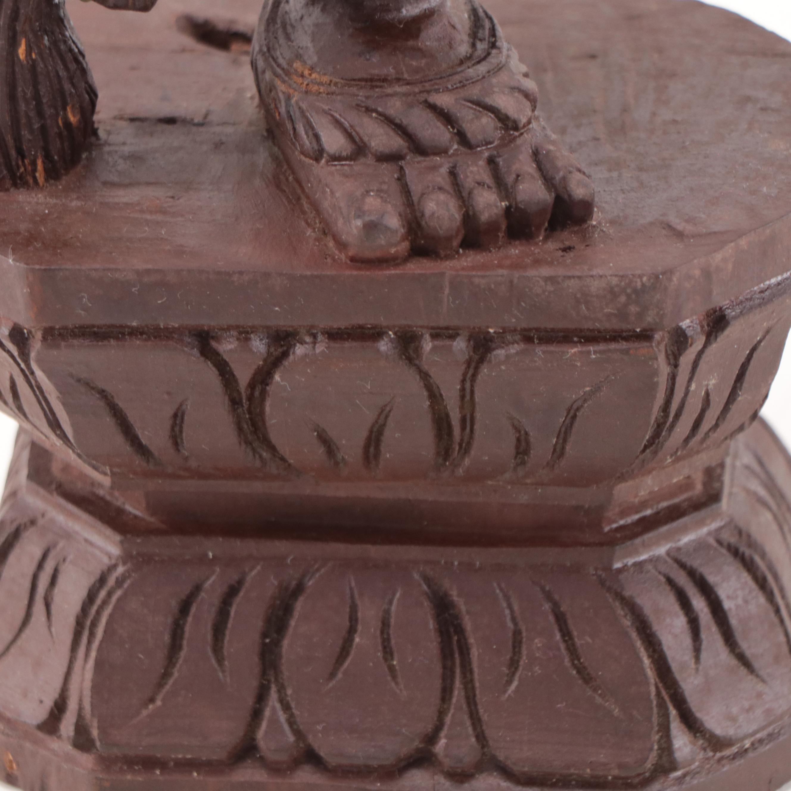 Southeast Asian Style Carved Wood Sculpture of Figure