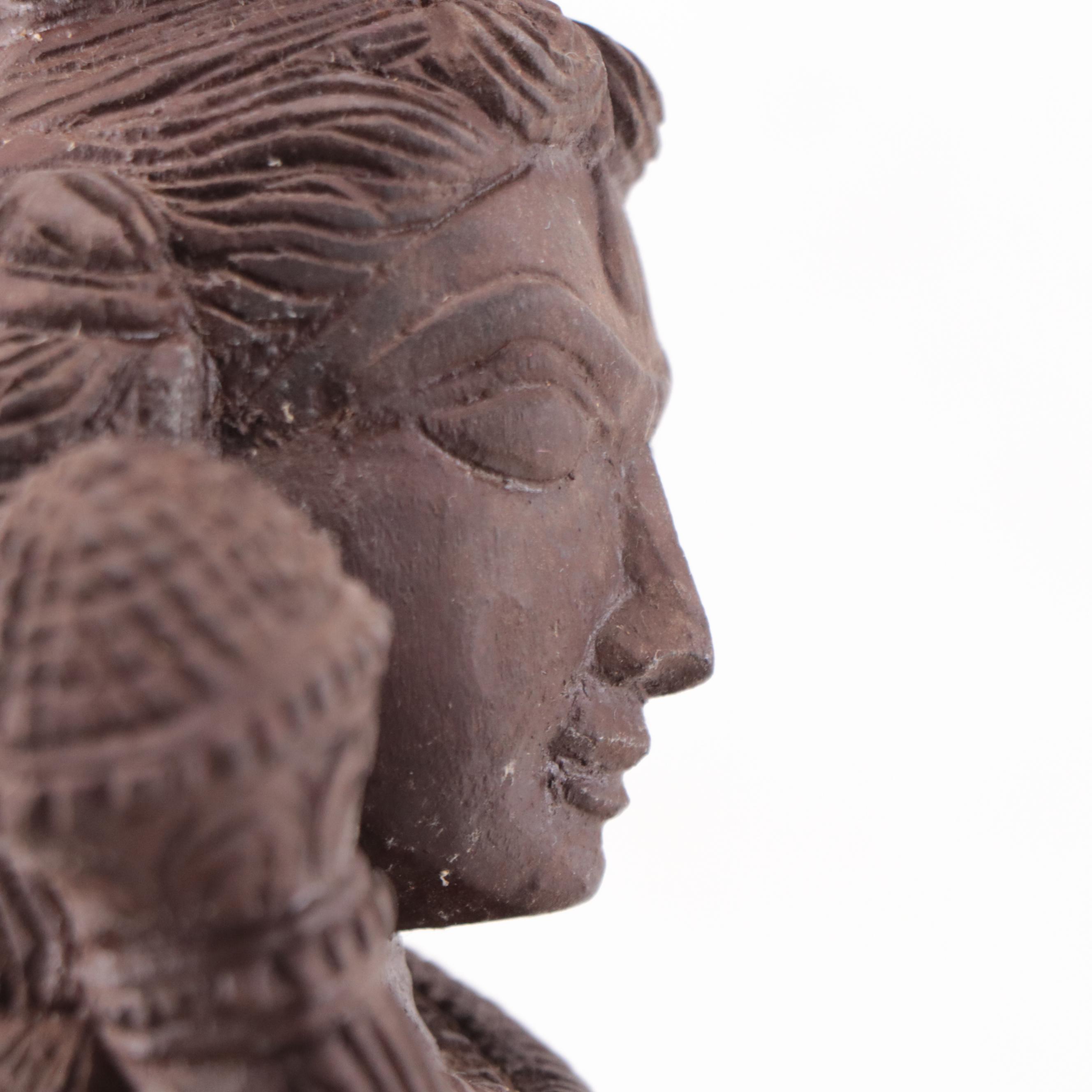 Southeast Asian Style Carved Wood Sculpture of Figure