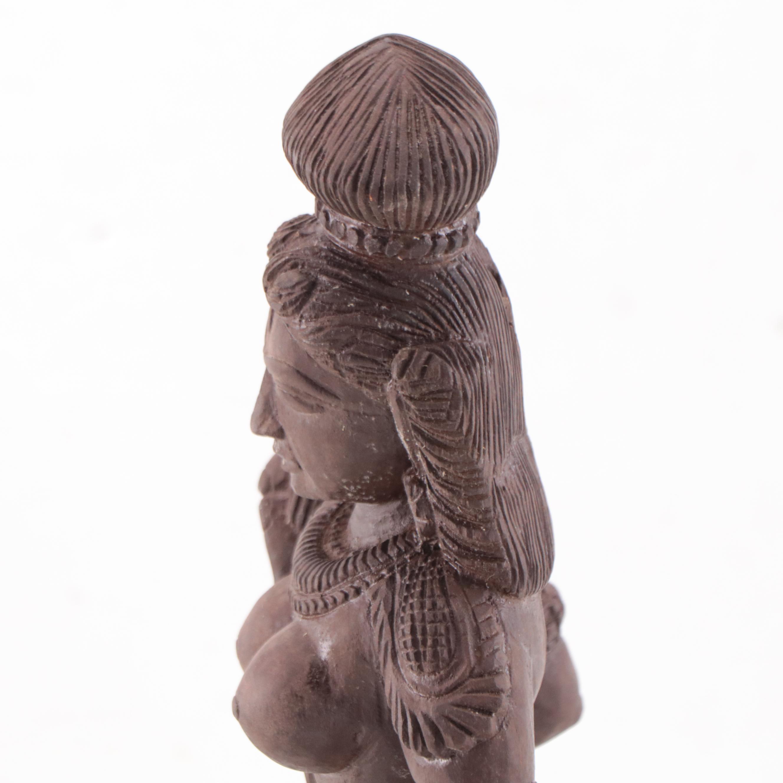 Southeast Asian Style Carved Wood Sculpture of Figure