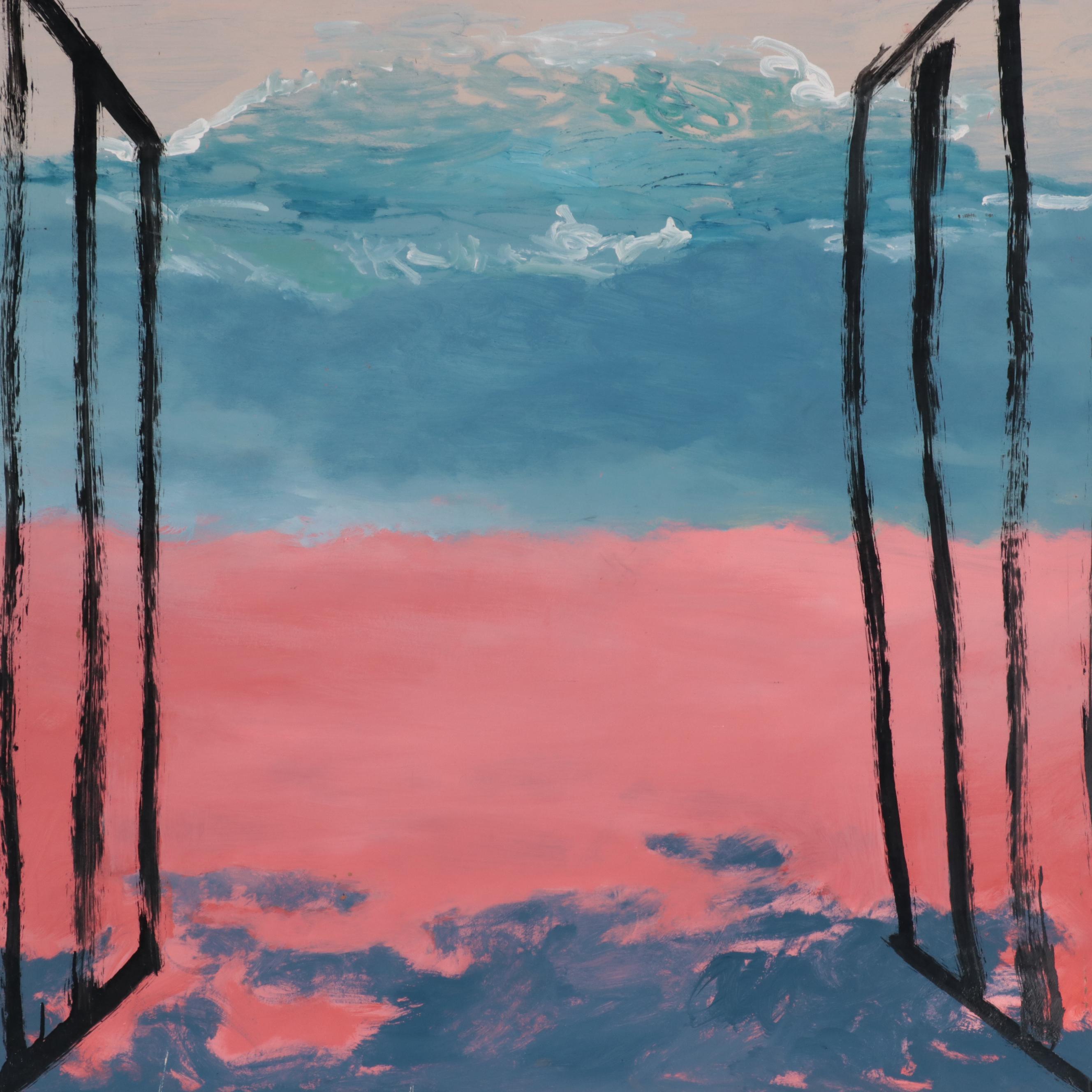 Philip the Transplant Acrylic Painting "The Gates," 1980