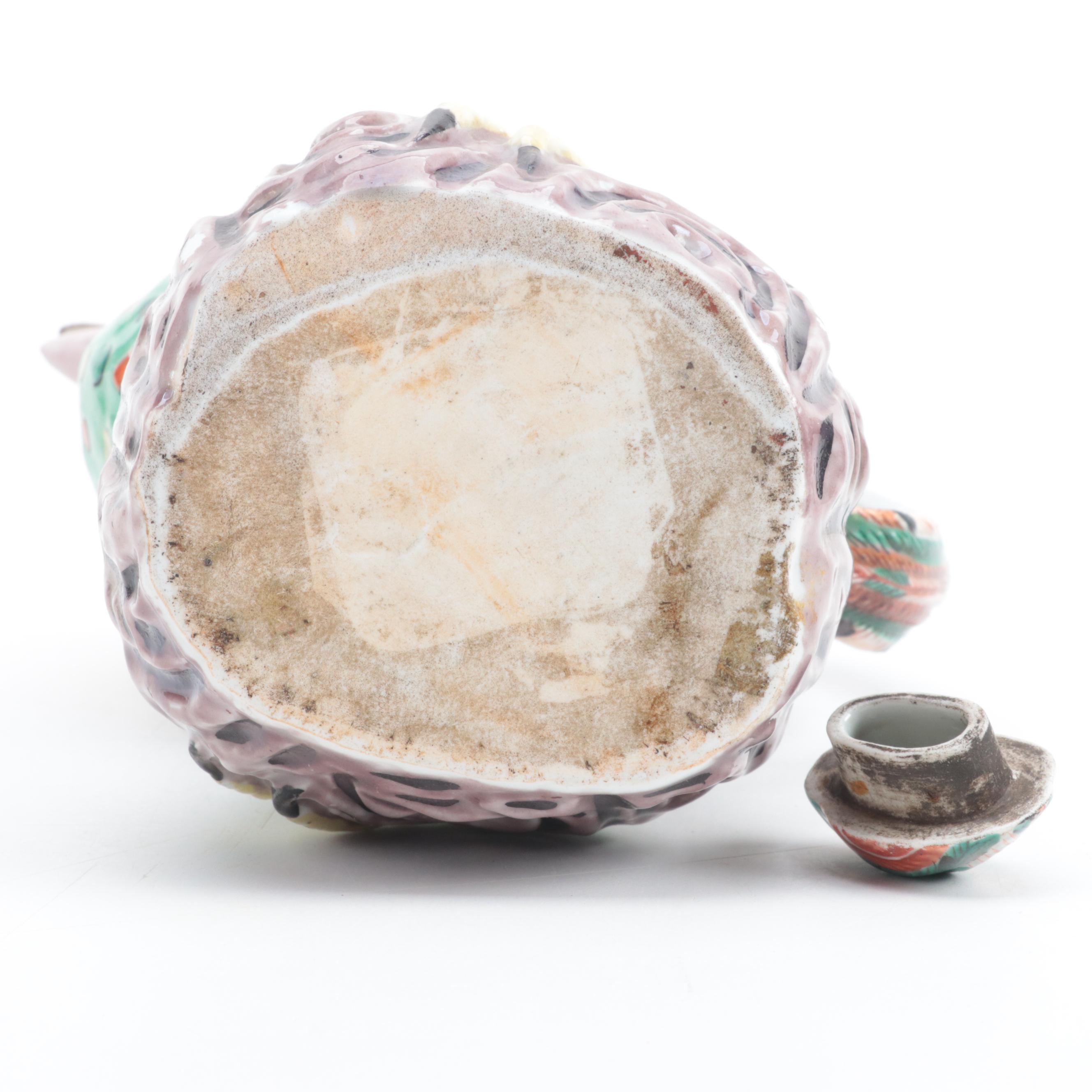 Chinese Hand-Painted Porcelain Rooster Pitcher