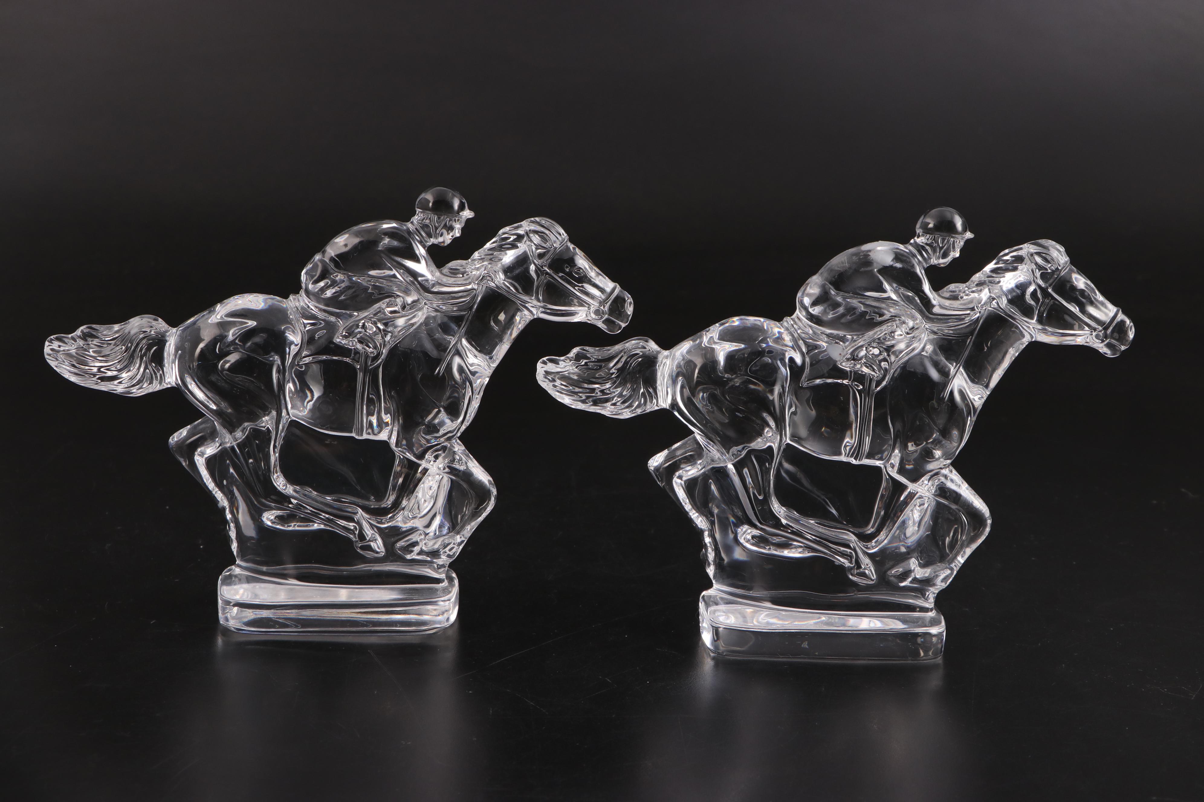 John Connolly Signed Waterford Crystal Race Horse and Jockey Figurines