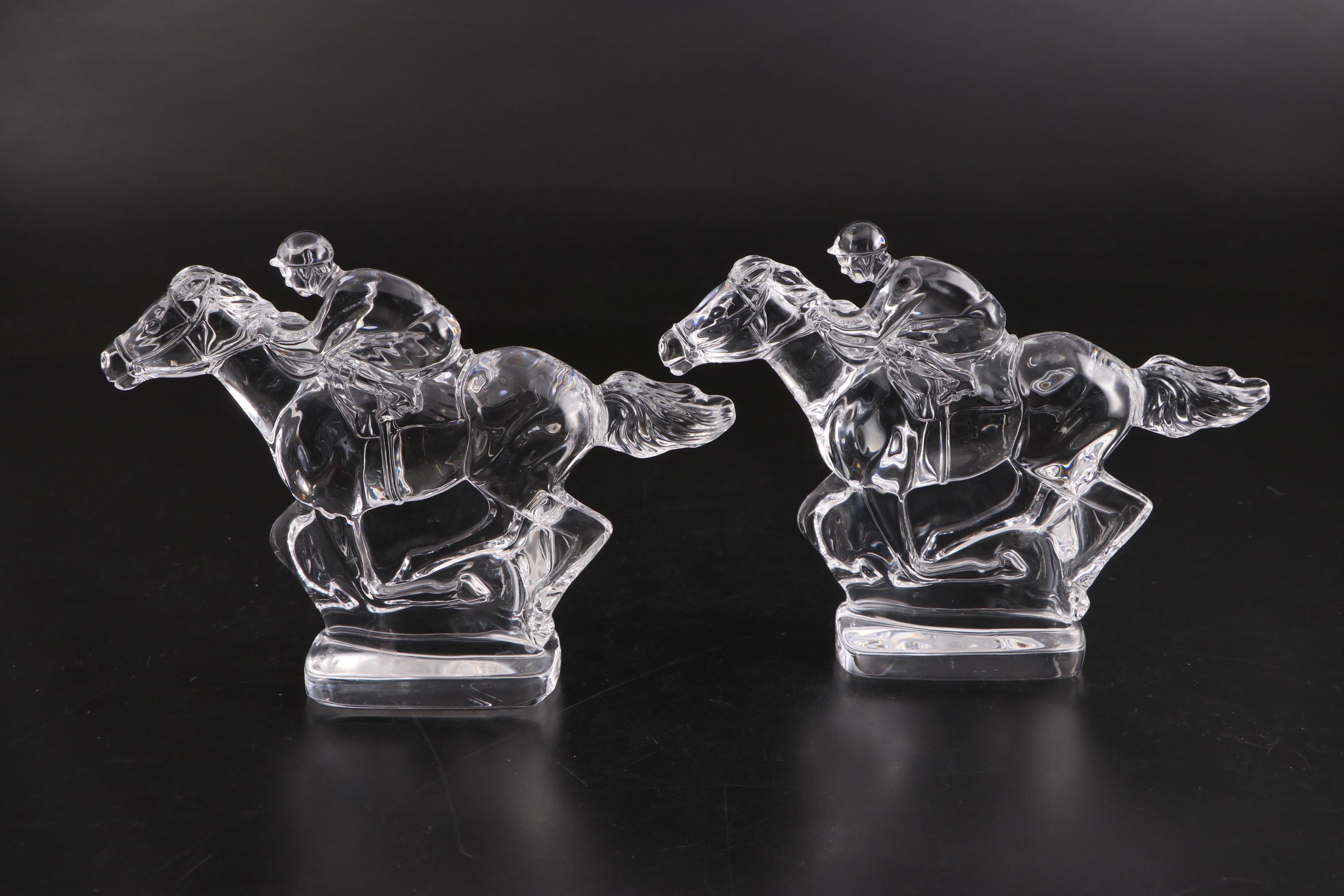 John Connolly Signed Waterford Crystal Race Horse and Jockey Figurines
