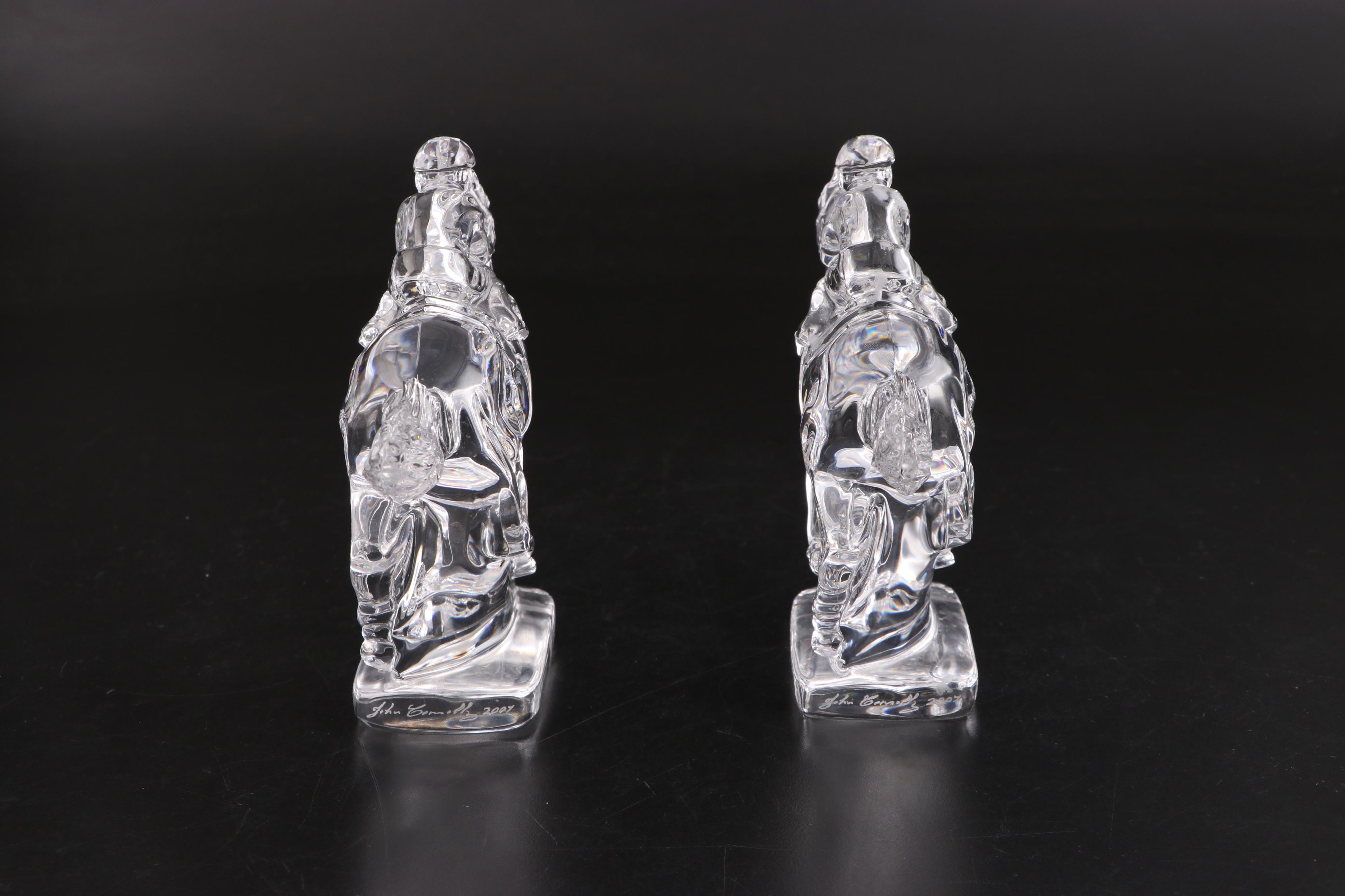 John Connolly Signed Waterford Crystal Race Horse and Jockey Figurines