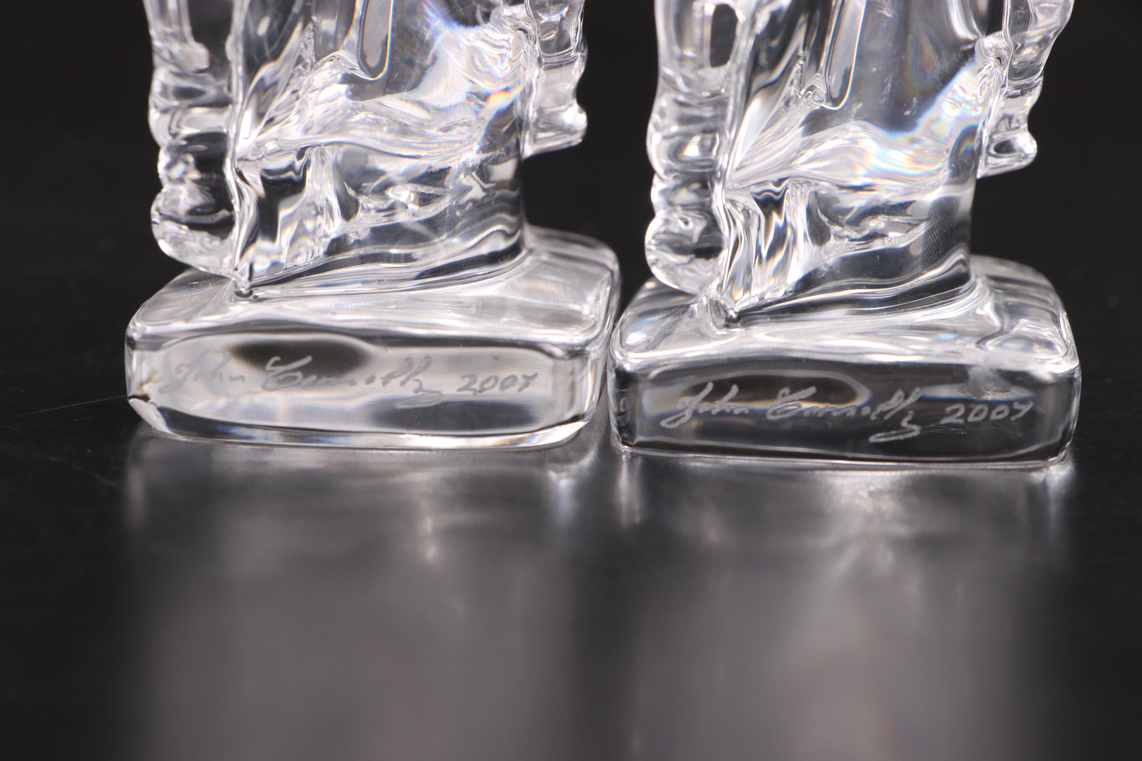 John Connolly Signed Waterford Crystal Race Horse and Jockey Figurines