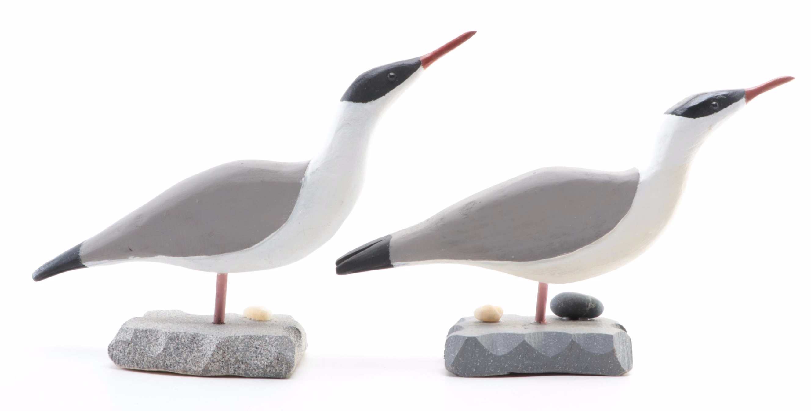Joe Anderlik Handcrafted Polychrome Wood "Arctic Tern" Figures