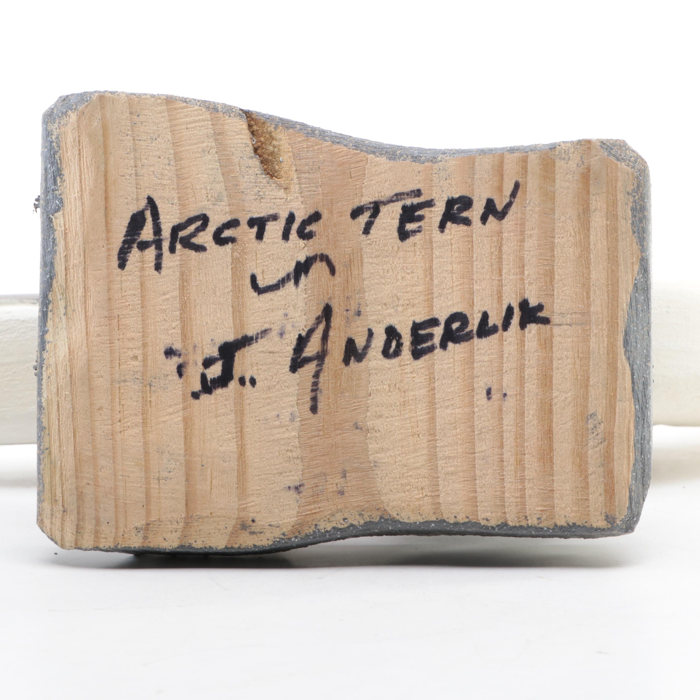 Joe Anderlik Handcrafted Polychrome Wood "Arctic Tern" Figures