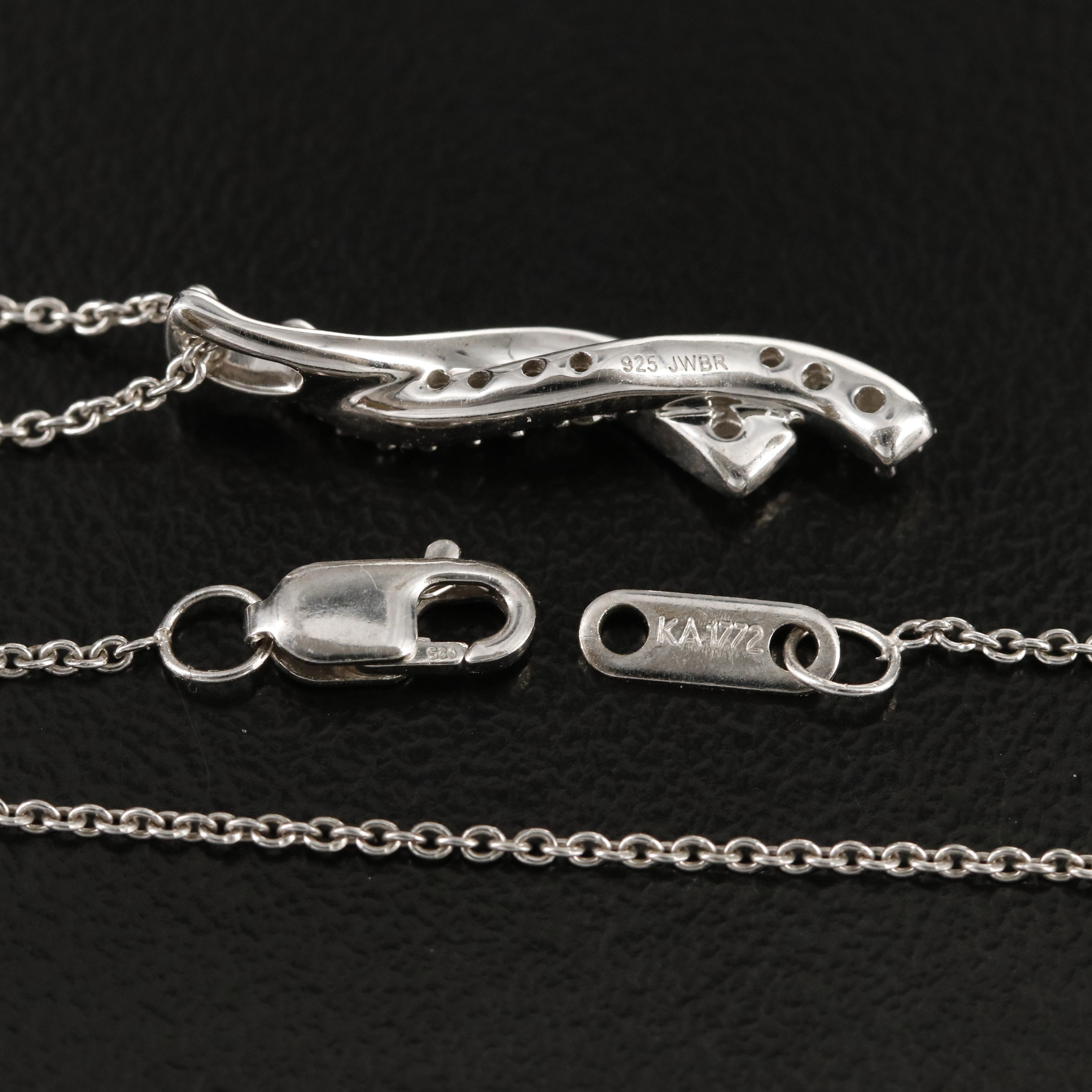 Sterling Diamond Pendant Necklace