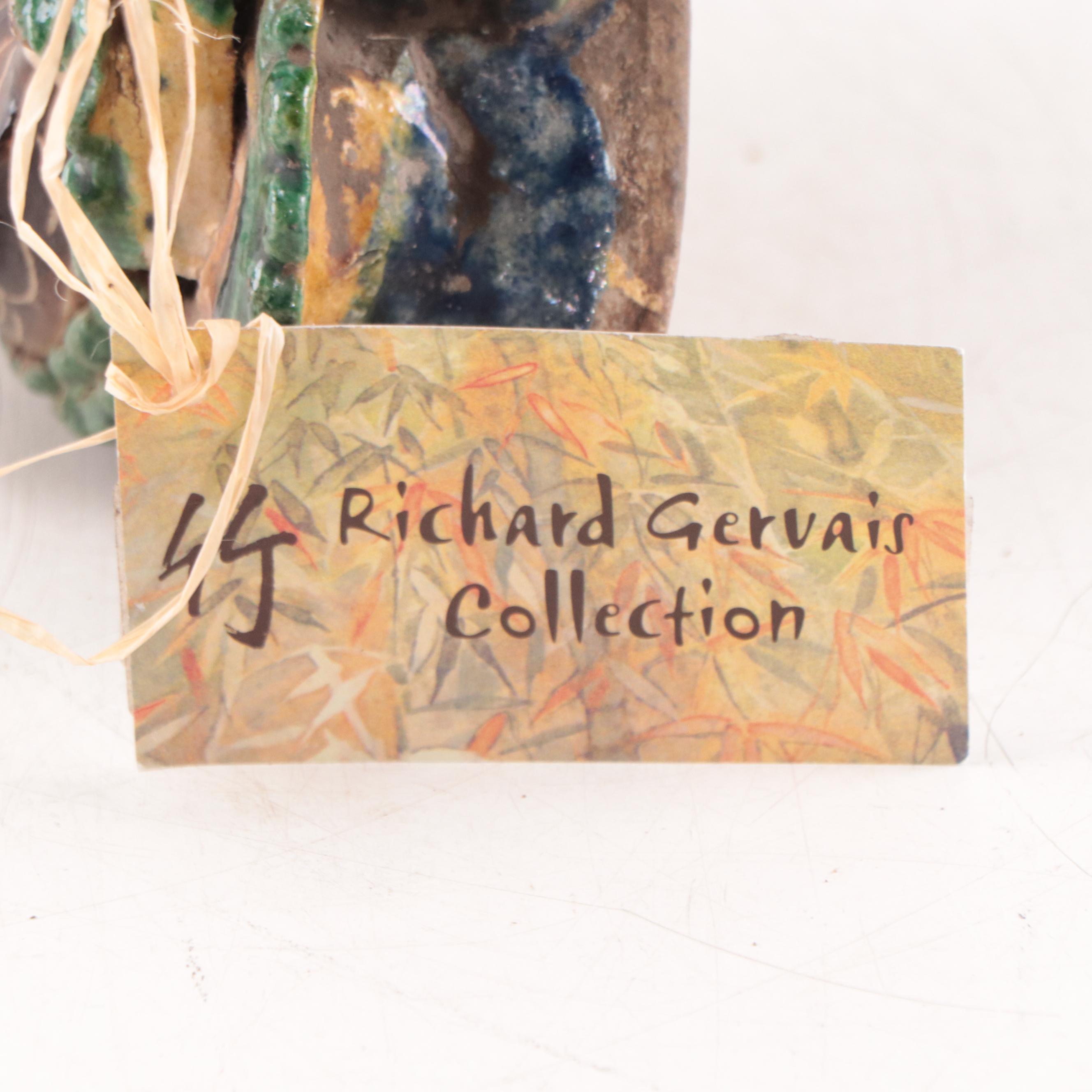 Chinese Shiwan Kilns Dragon and Carp Stoneware Wall Pocket, Early 20th Century