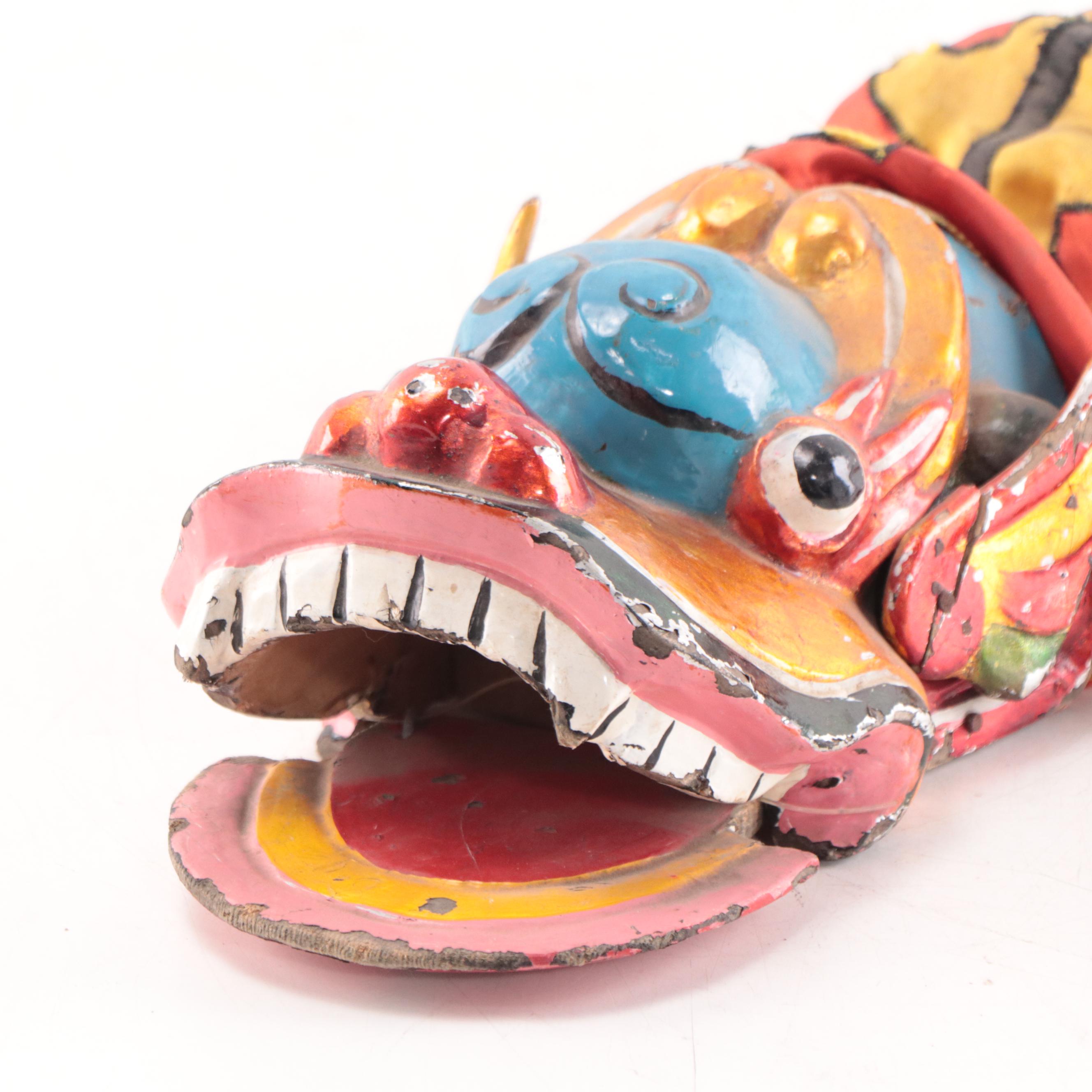 Vietnamese Polychrome Dragon Water Puppet, Late 20th Century