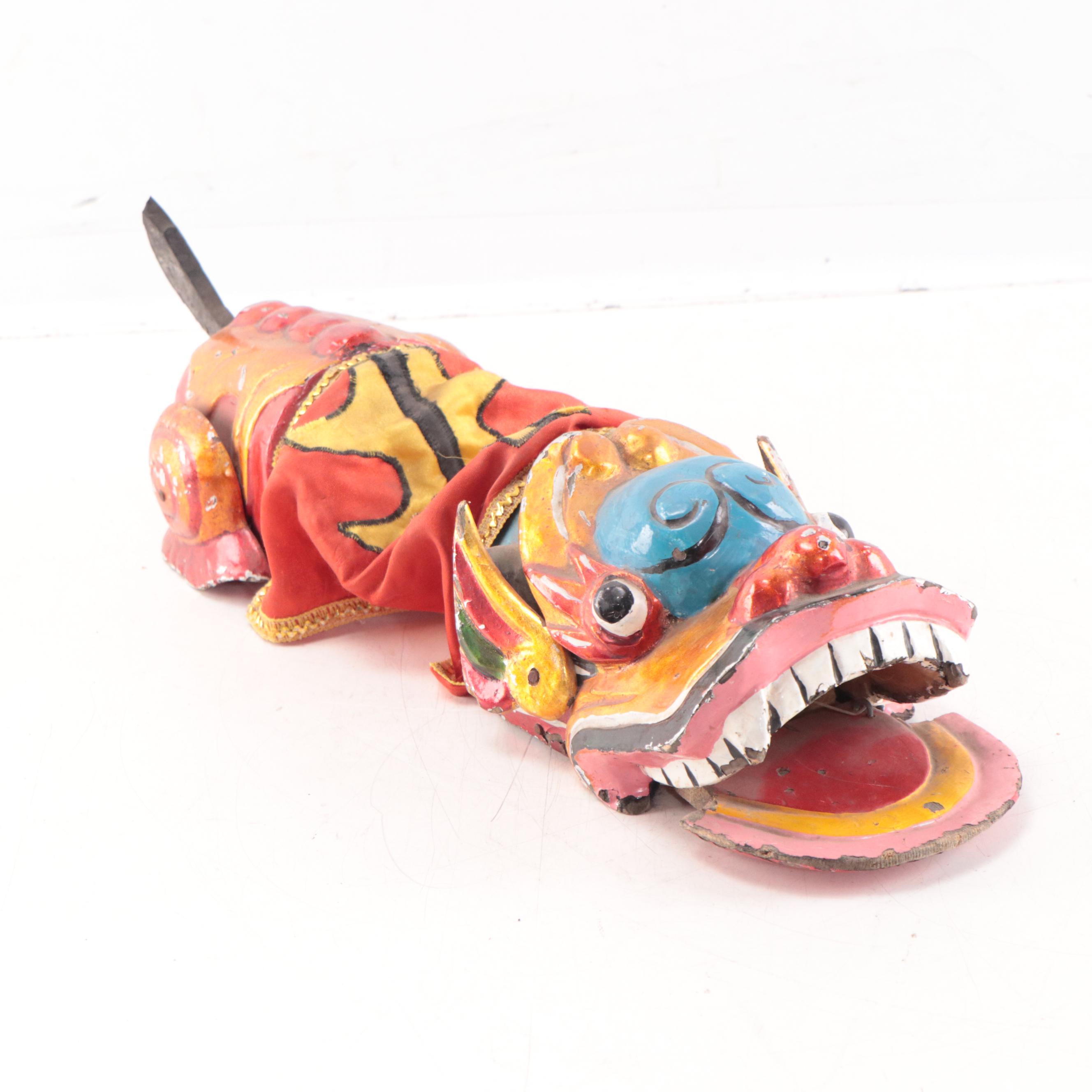 Vietnamese Polychrome Dragon Water Puppet, Late 20th Century