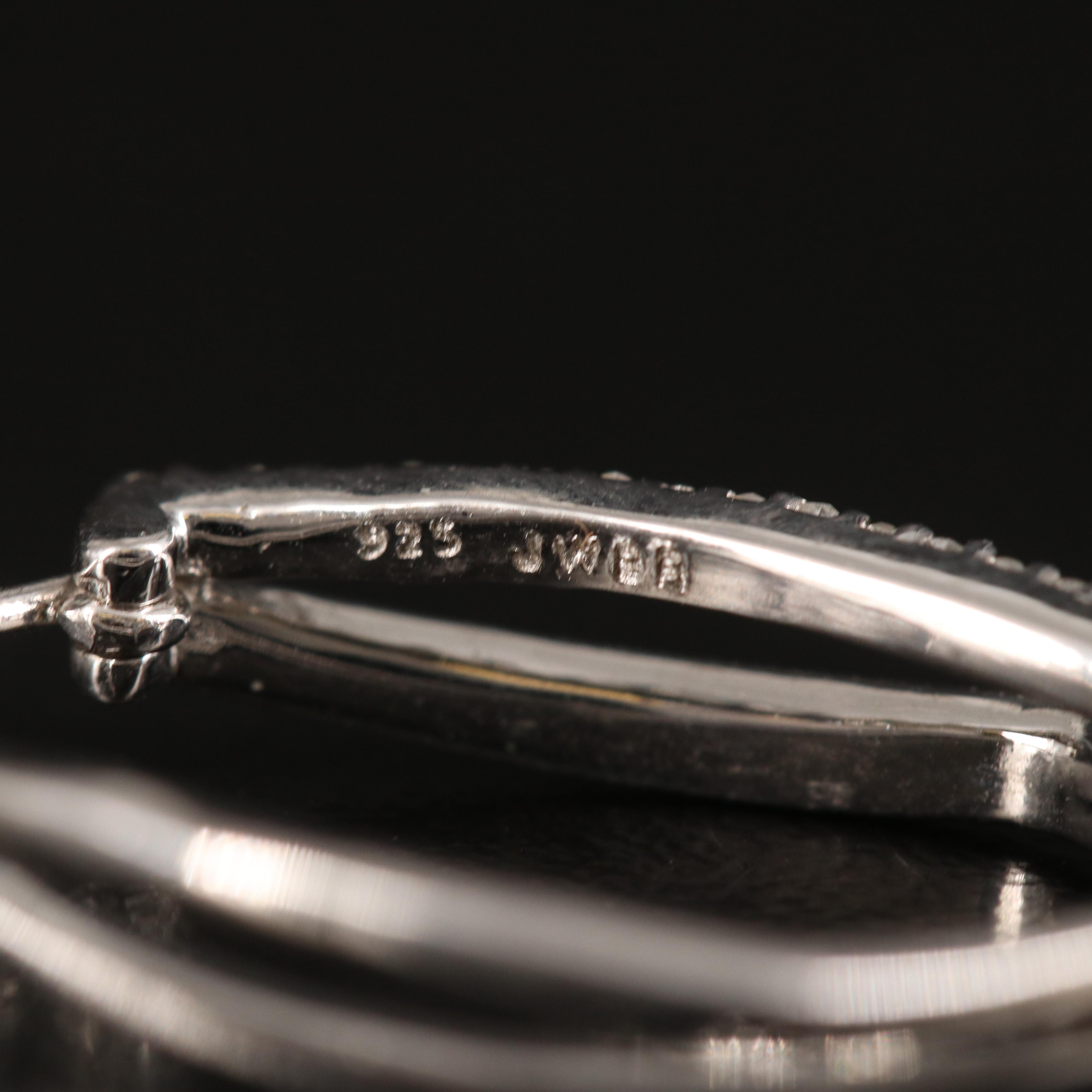 Sterling Diamond Crossover Hoop Earrings