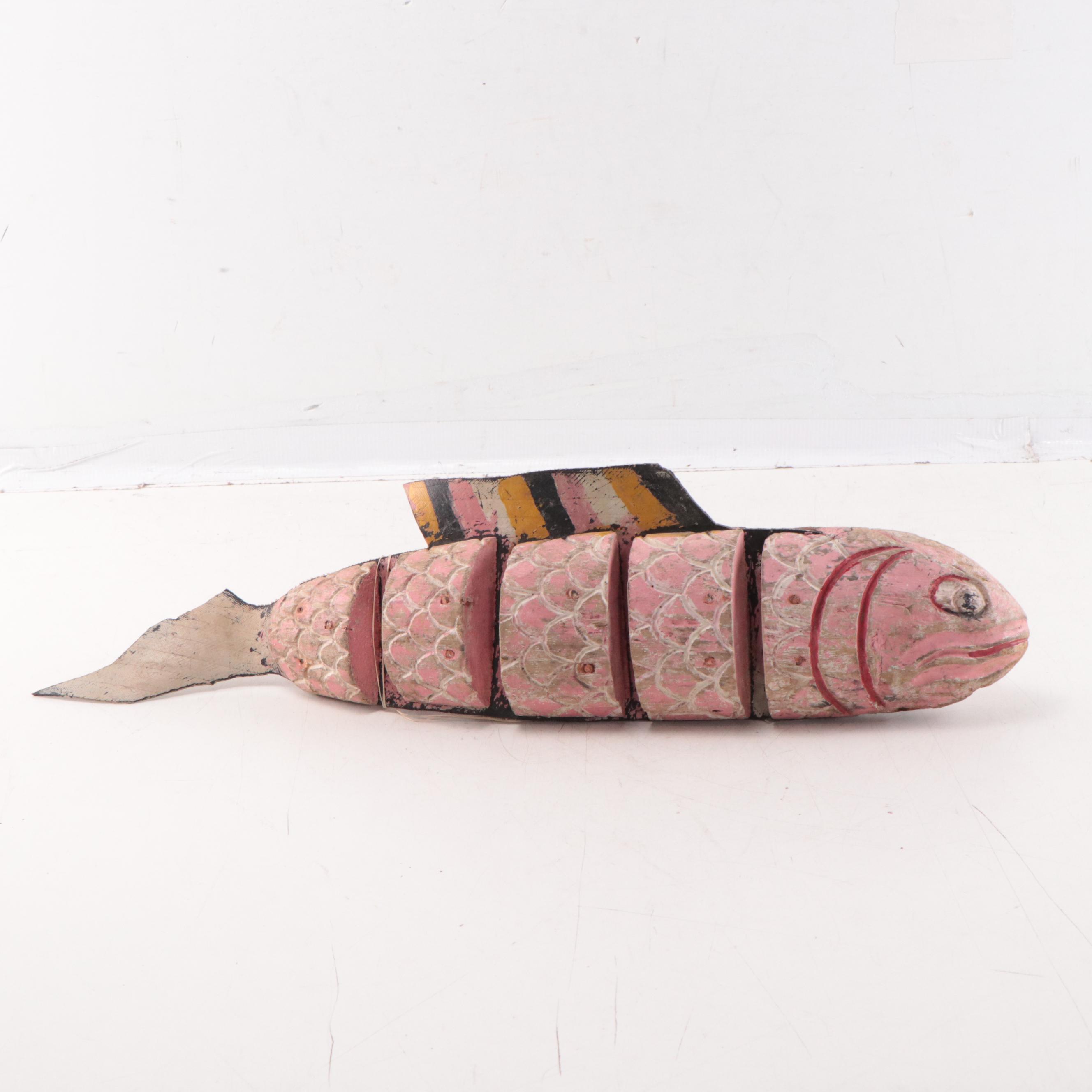 Vietnamese Hand-Painted Articulated Fish Water Puppet