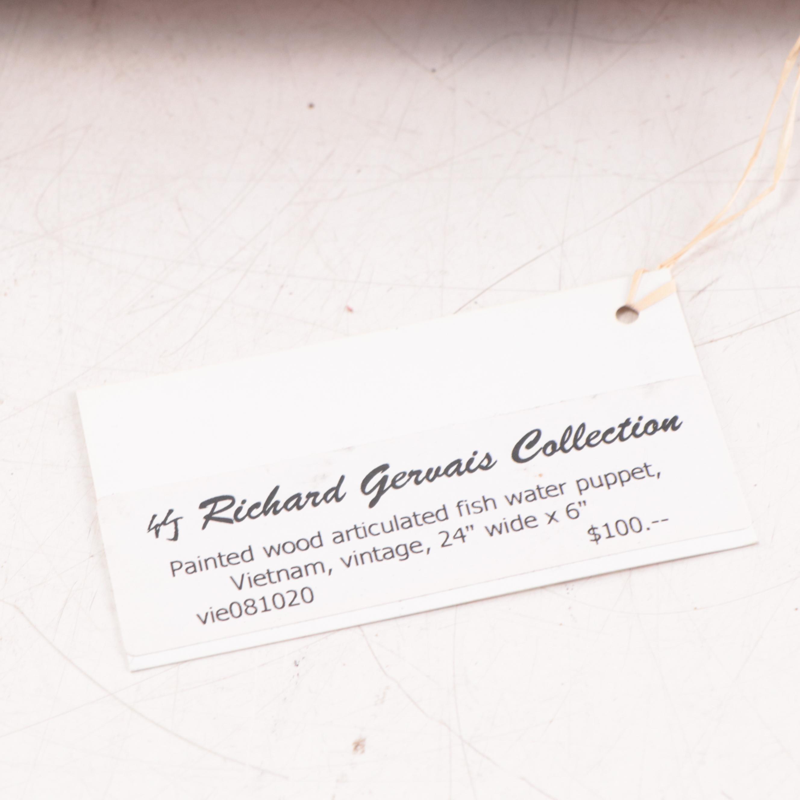 Vietnamese Hand-Painted Articulated Fish Water Puppet