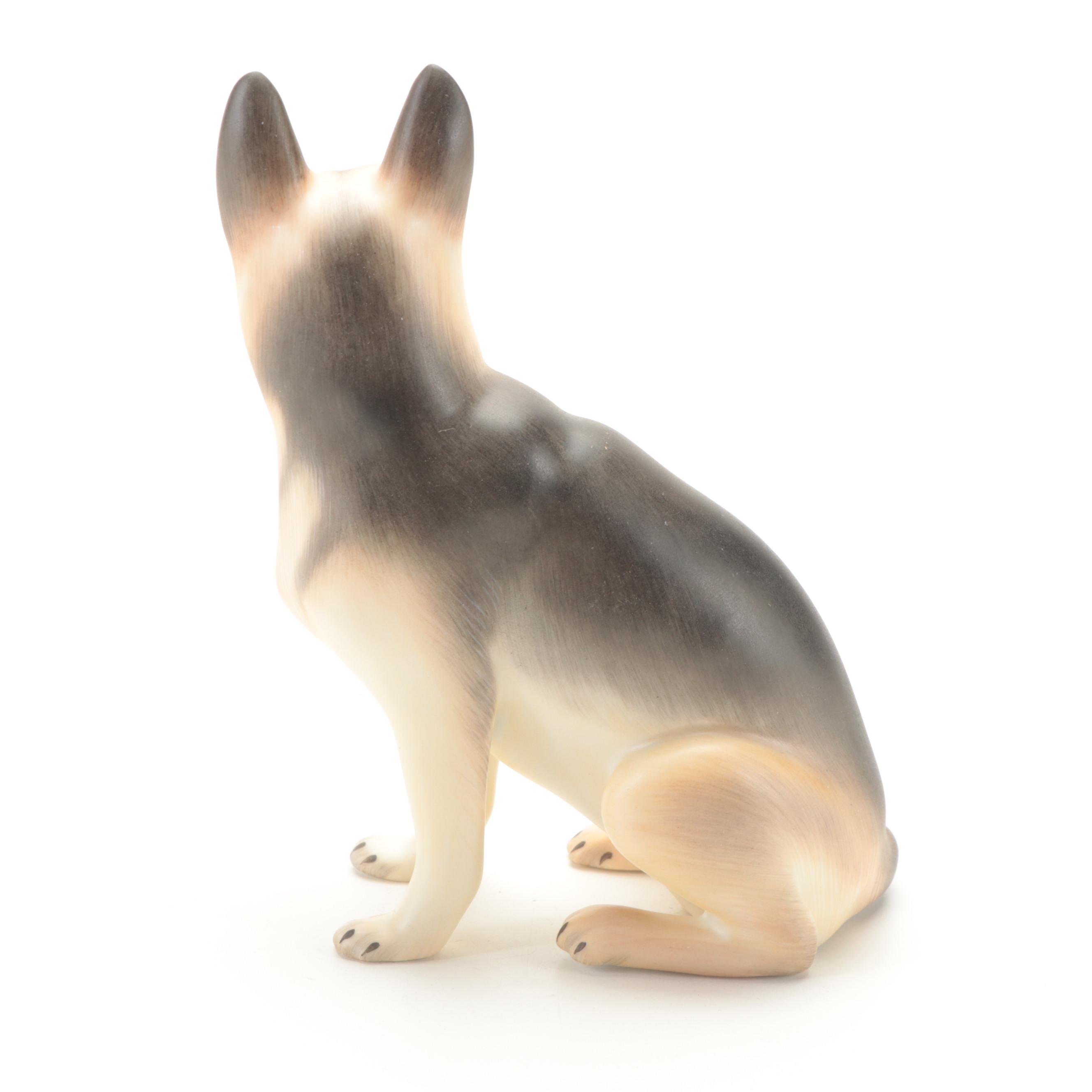 Herend Natural German Shepherd Porcelain Figurine