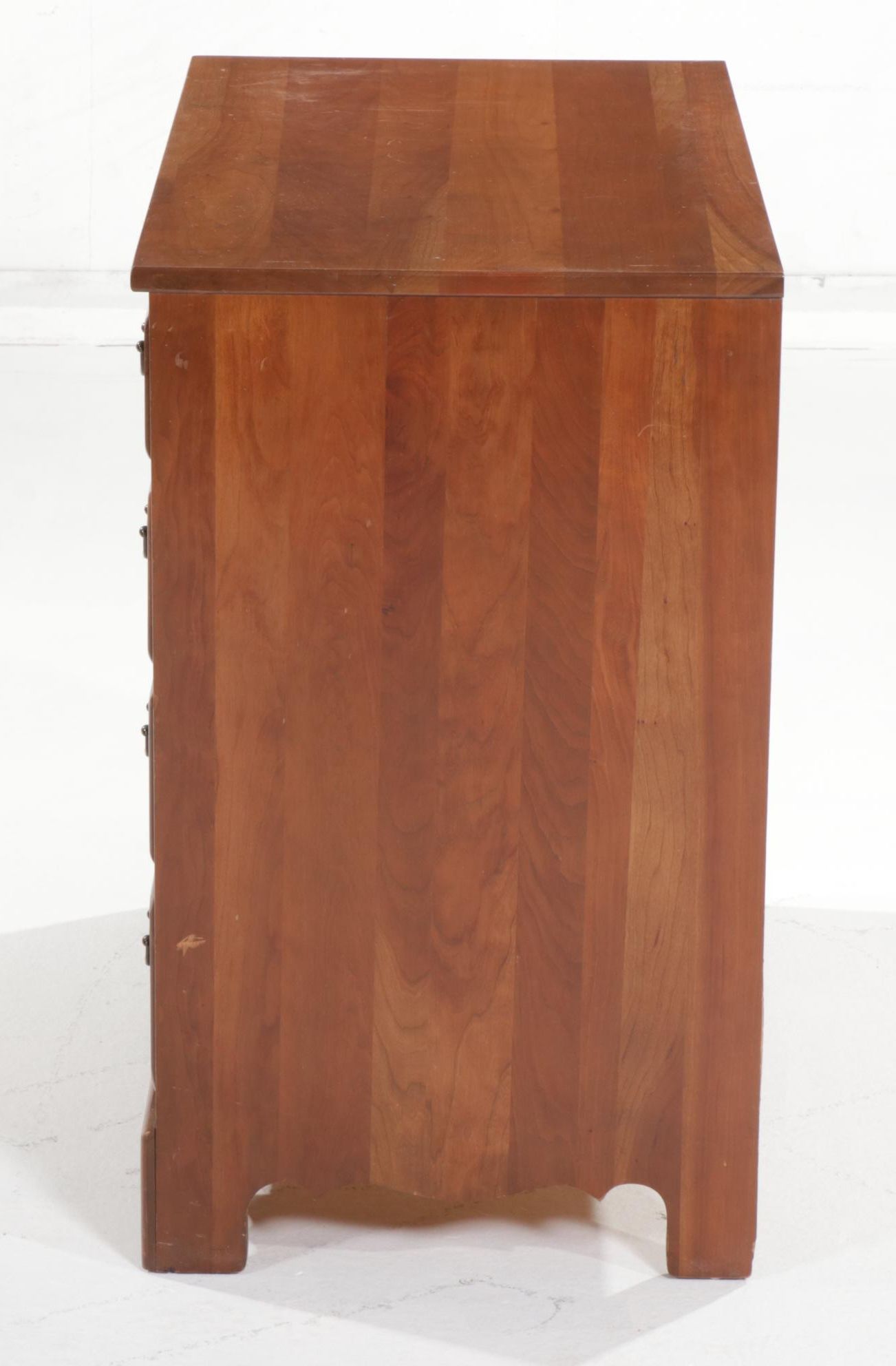 Chippendale Style Cherry Four-Drawer Bedside Chest, Mid to Late 20th Century