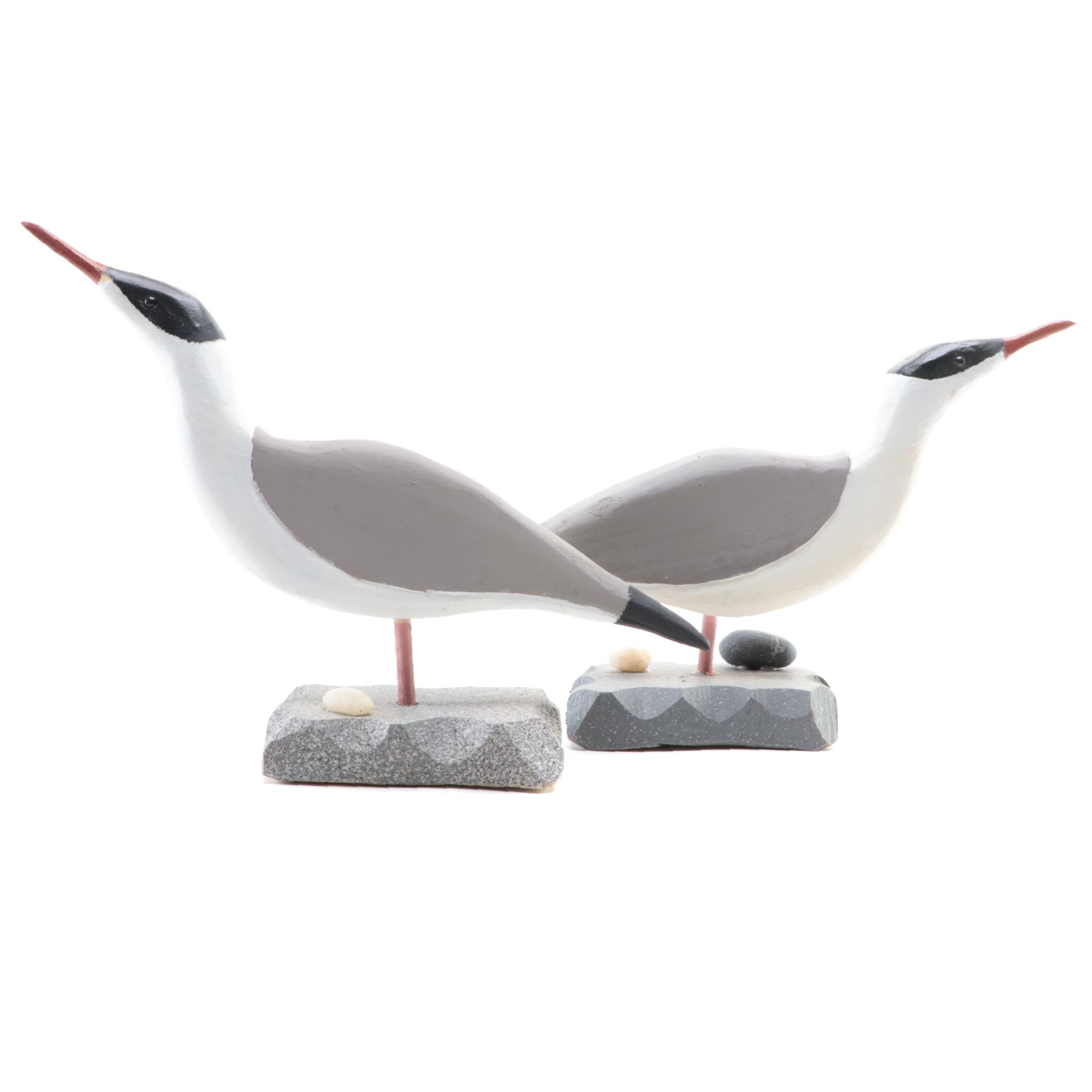Joe Anderlik Handcrafted Polychrome Wood "Arctic Tern" Figures