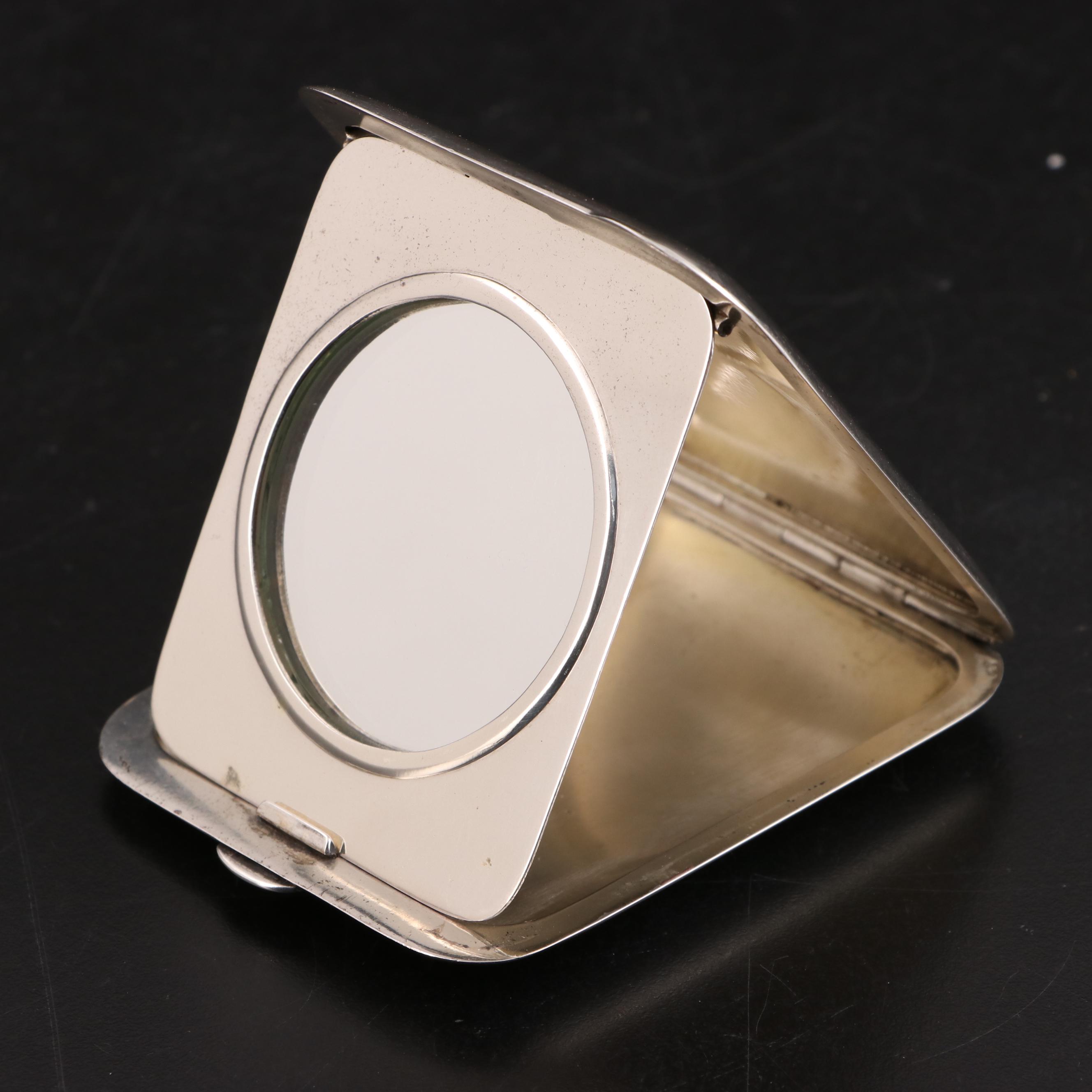 Monogrammed Tiffany & Co. Sterling Folded Compact Mirror